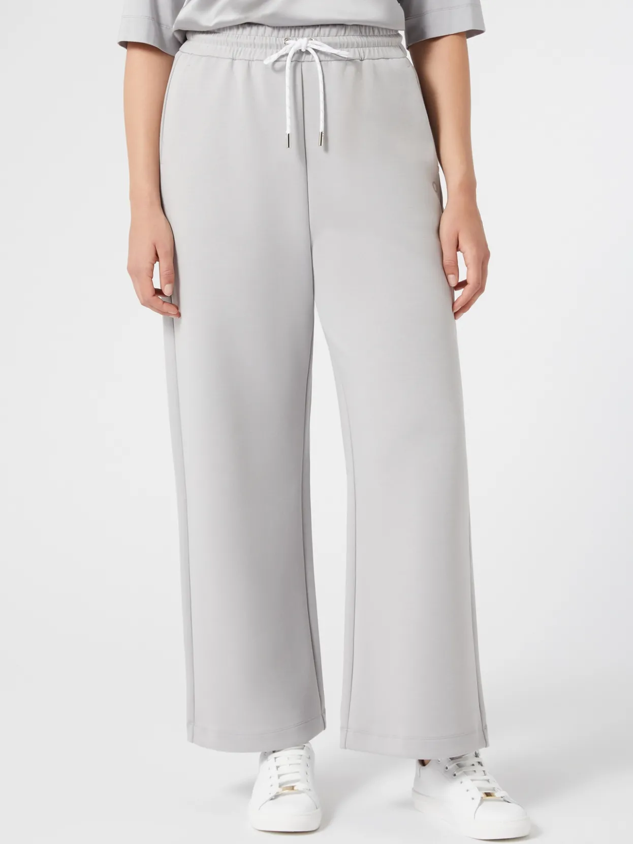 Trousers & Jeans | Trousers & Jeans | Marina Rinaldi Double-faced jersey trousers LIGHTGREY