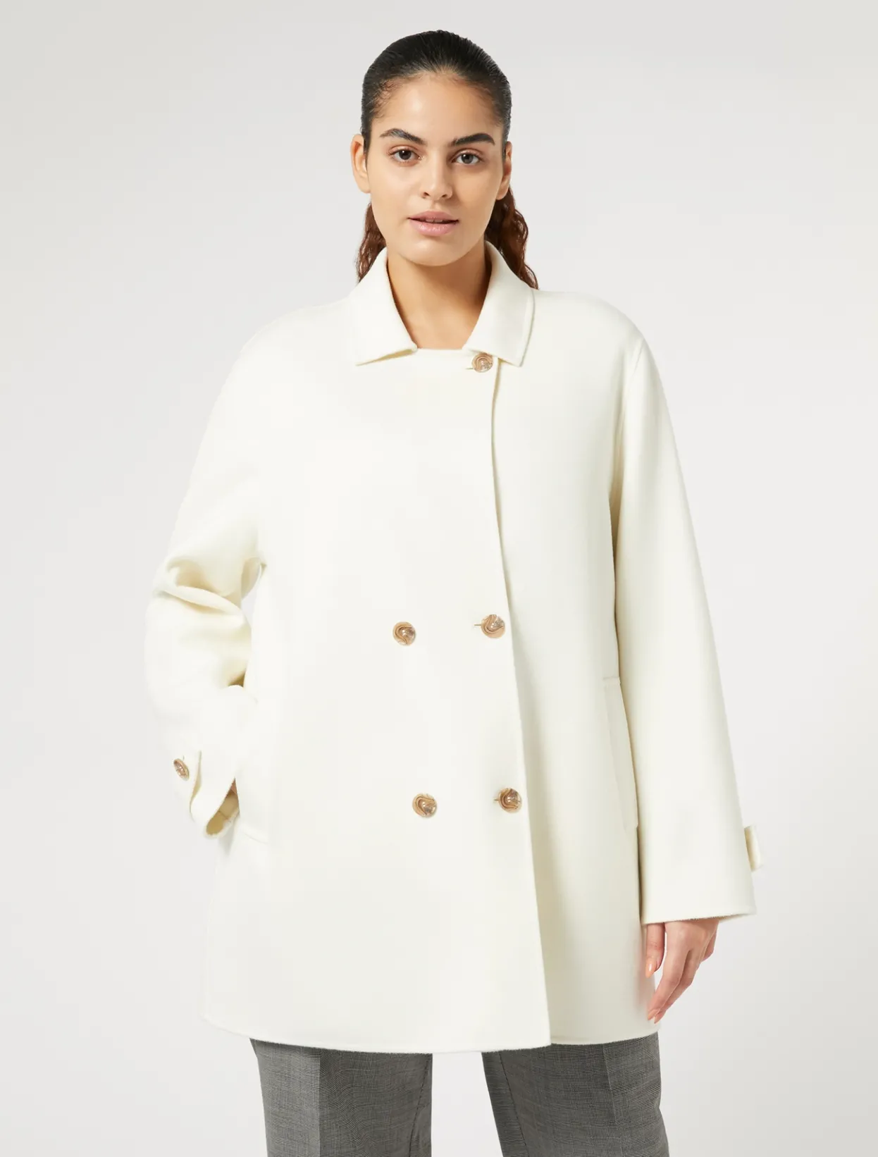 Coats | Coats | Marina Rinaldi Double-faced wool and cashmere coat WHITE