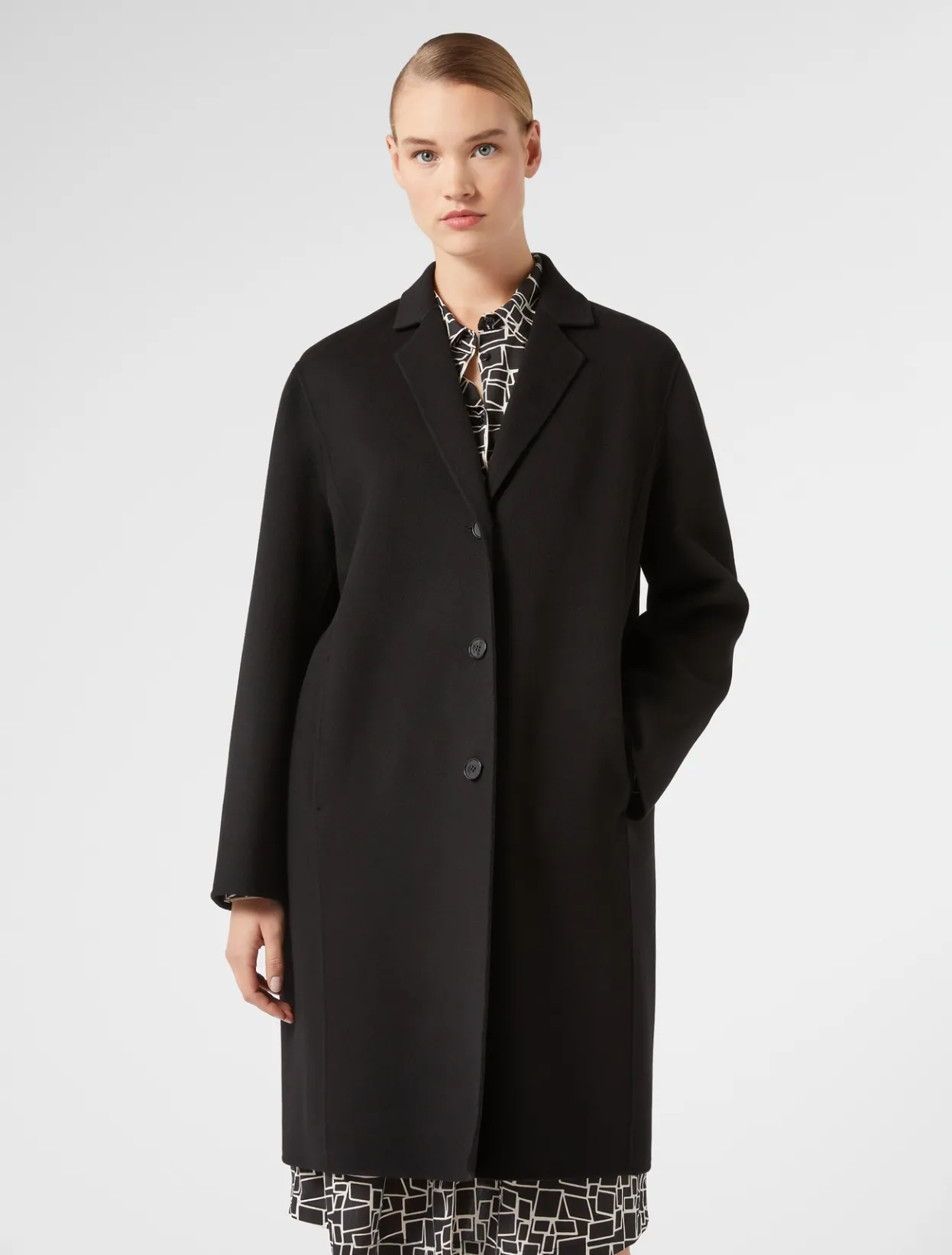 Coats | Coats | Marina Rinaldi Double-faced wool and cashmere coat BLACK