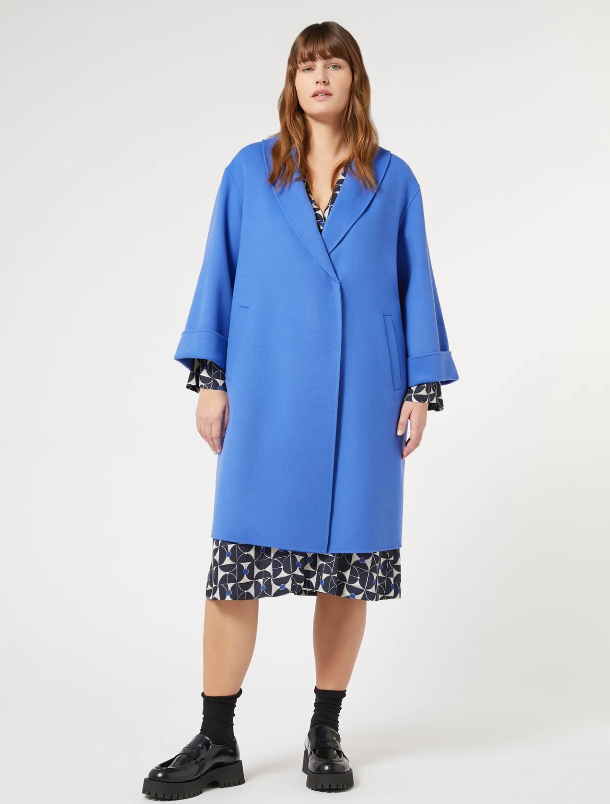 Coats | Coats | Marina Rinaldi Double-faced wool and cashmere coat CHINABLUE