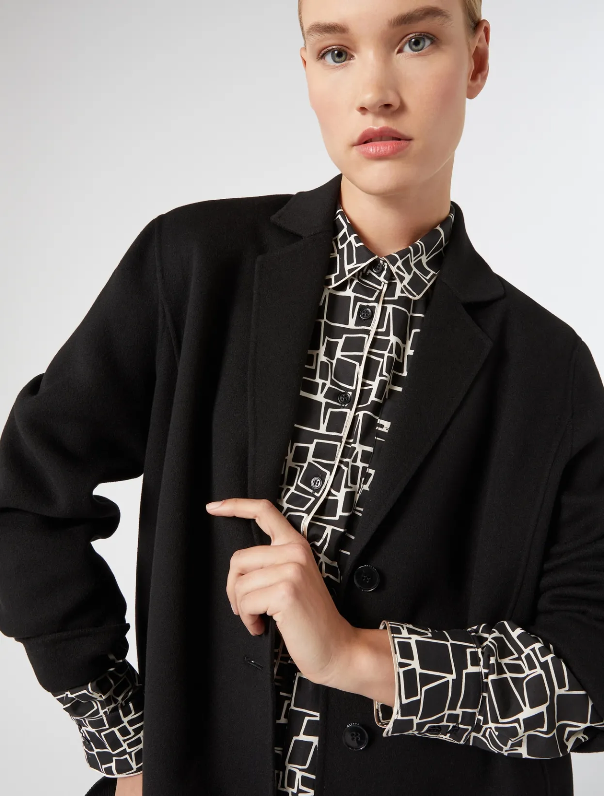 Coats | Coats | Marina Rinaldi Double-faced wool and cashmere coat BLACK