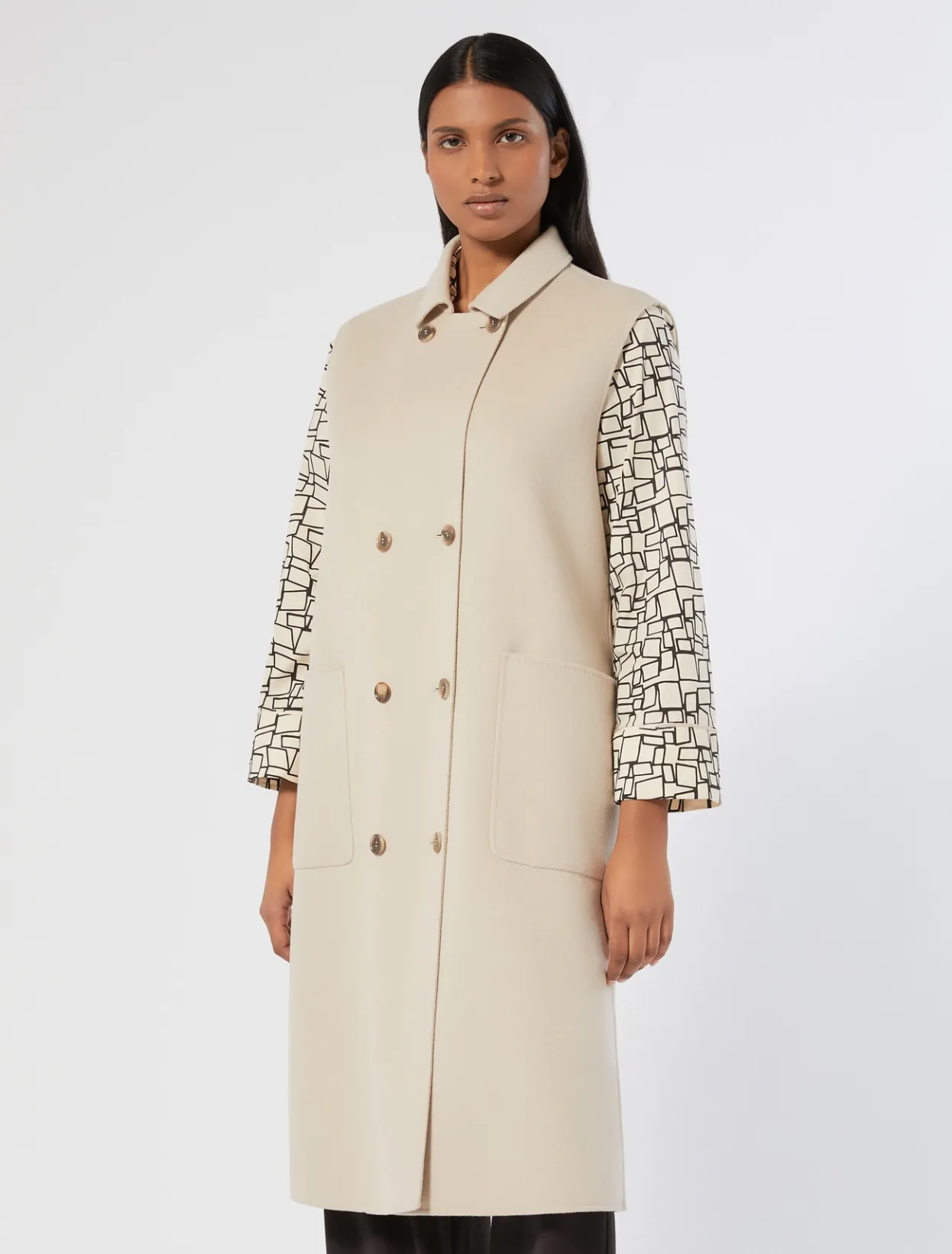 Coats | Coats | Marina Rinaldi Double-faced wool and cashmere gilet BEIGE