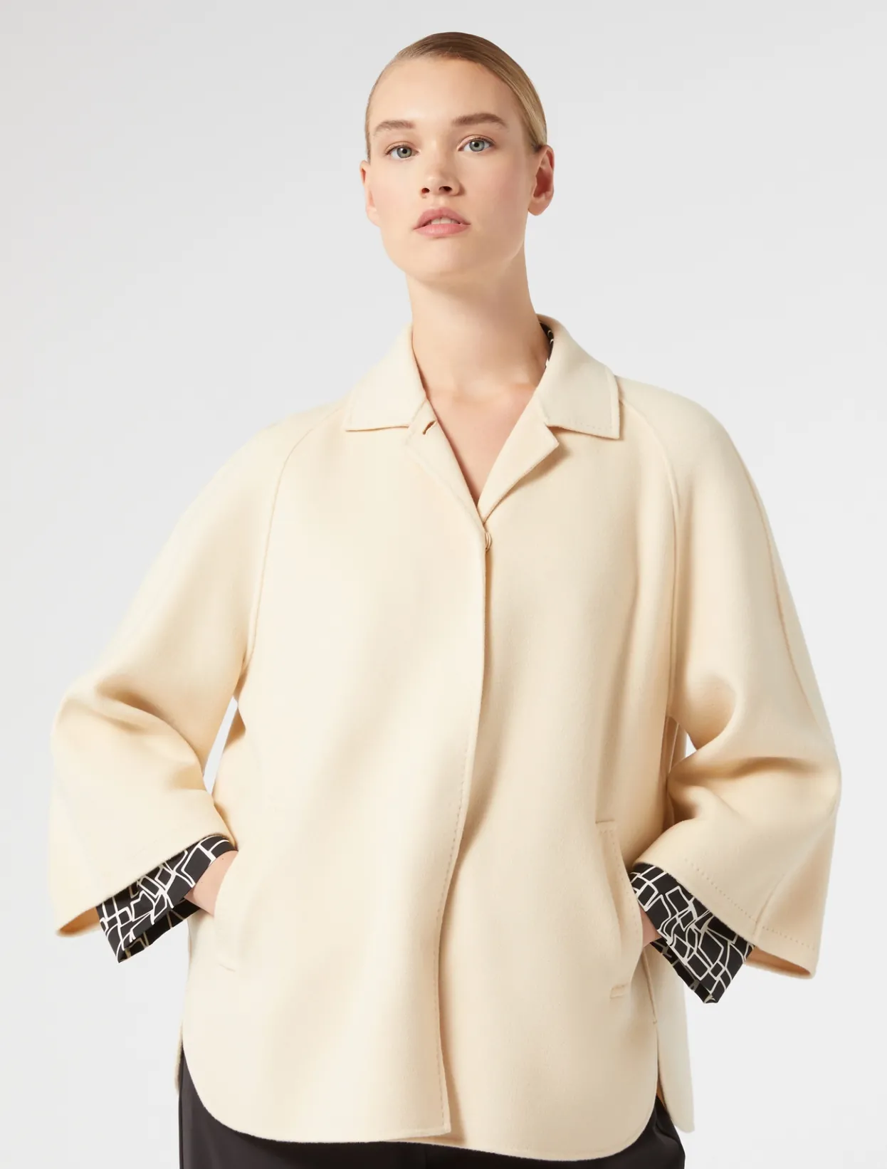 Coats | Coats | Marina Rinaldi Double-faced wool and cashmere jacket POWDER