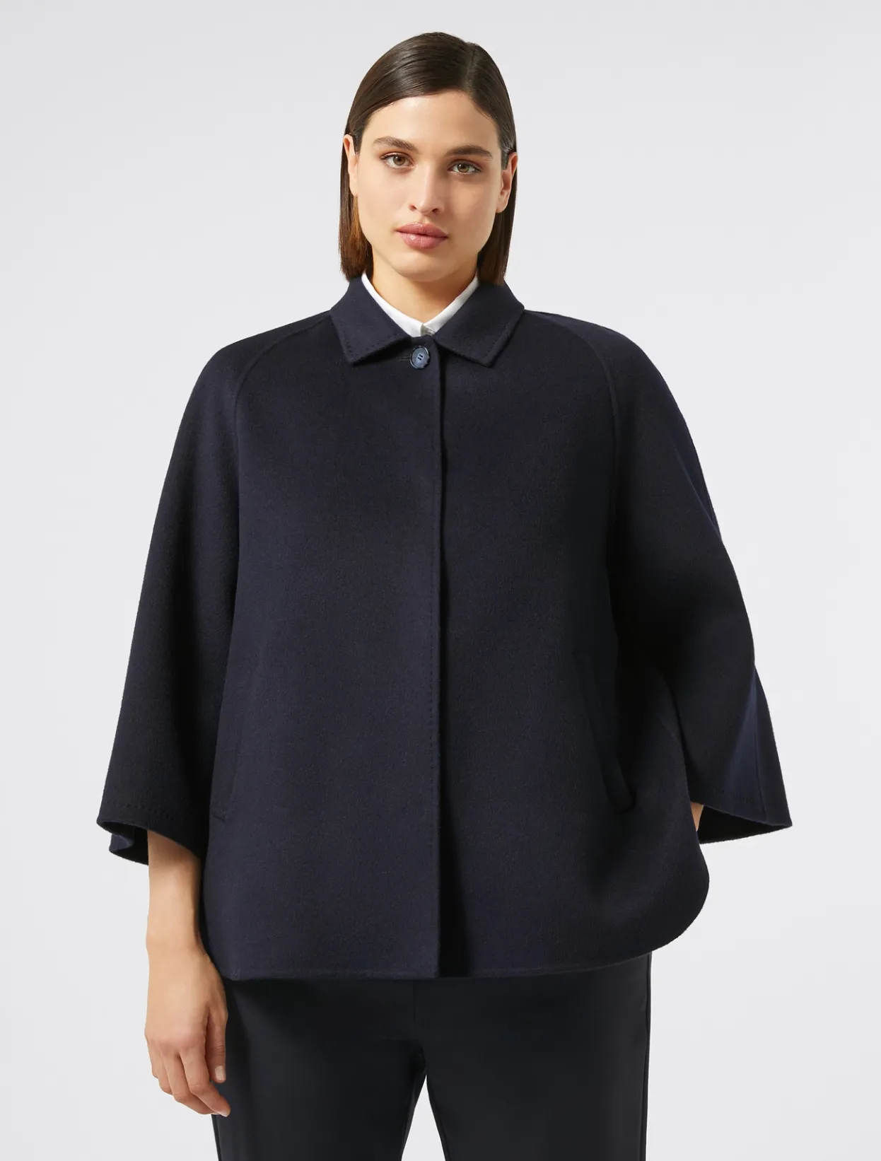 Coats | Coats | Marina Rinaldi Double-faced wool and cashmere jacket MIDNIGHTBLUE