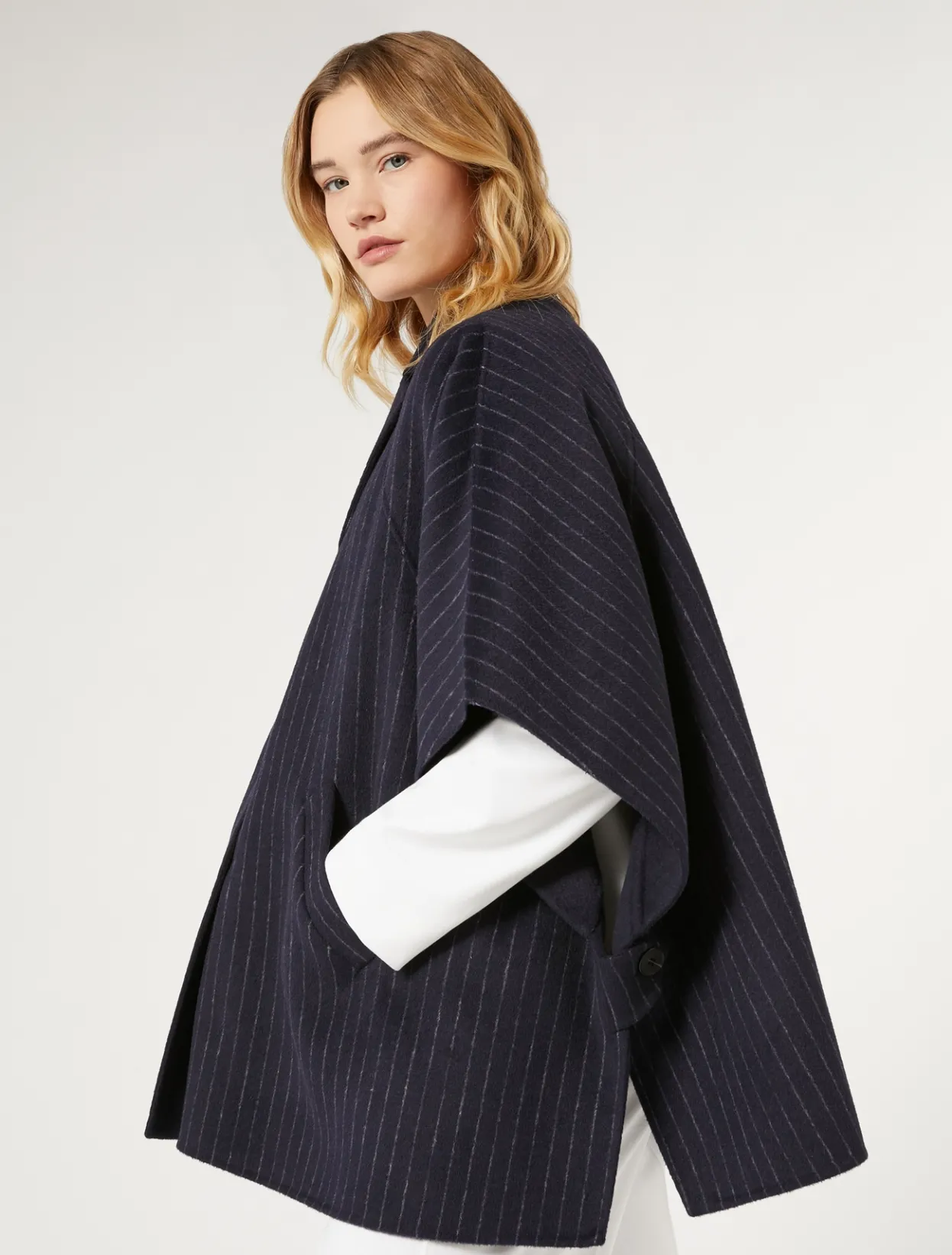 Accessories | Accessories | Marina Rinaldi Double-faced wool cape ULTRAMARINE