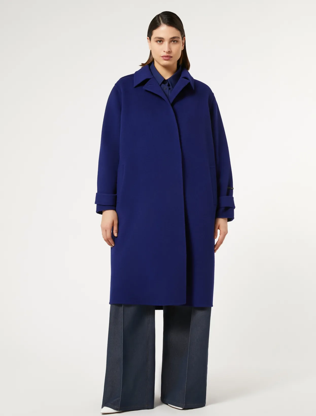 Coats | Coats | Marina Rinaldi Double-faced wool coat CHINABLUE