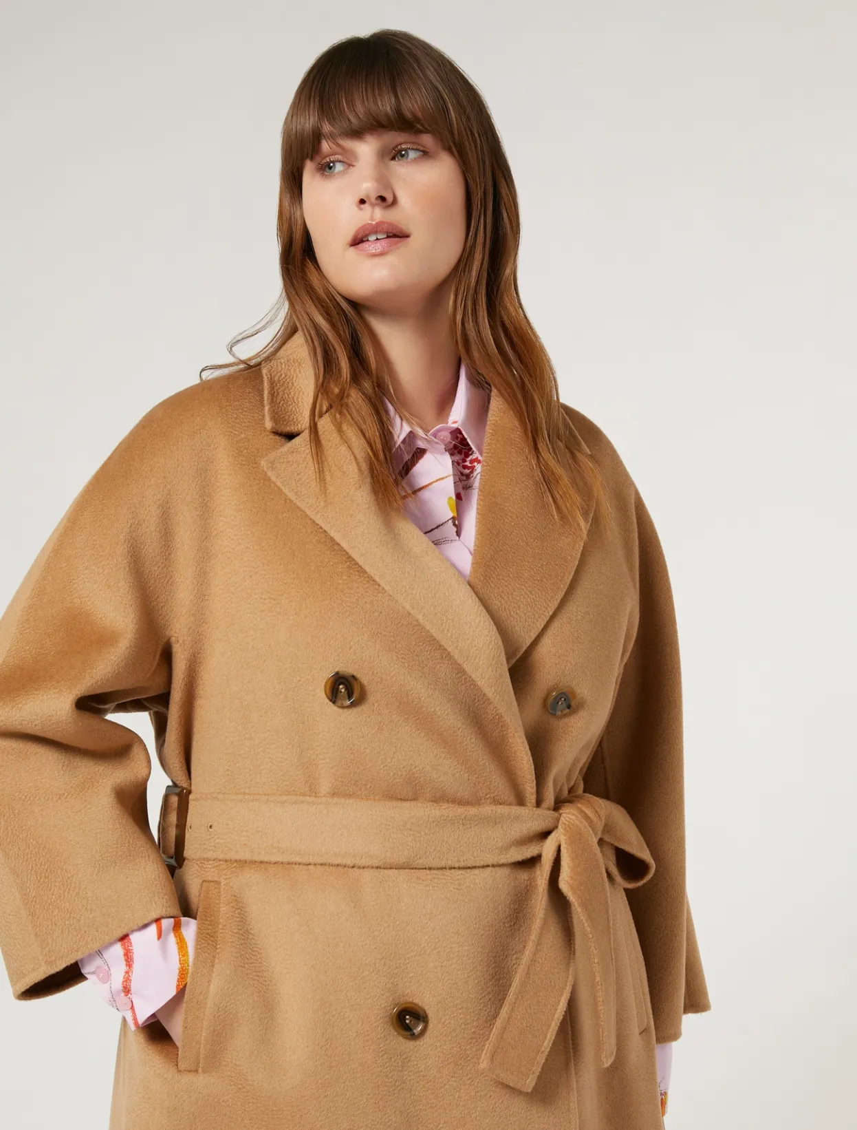 Coats | Coats | Marina Rinaldi Double-faced wool coat CAMEL