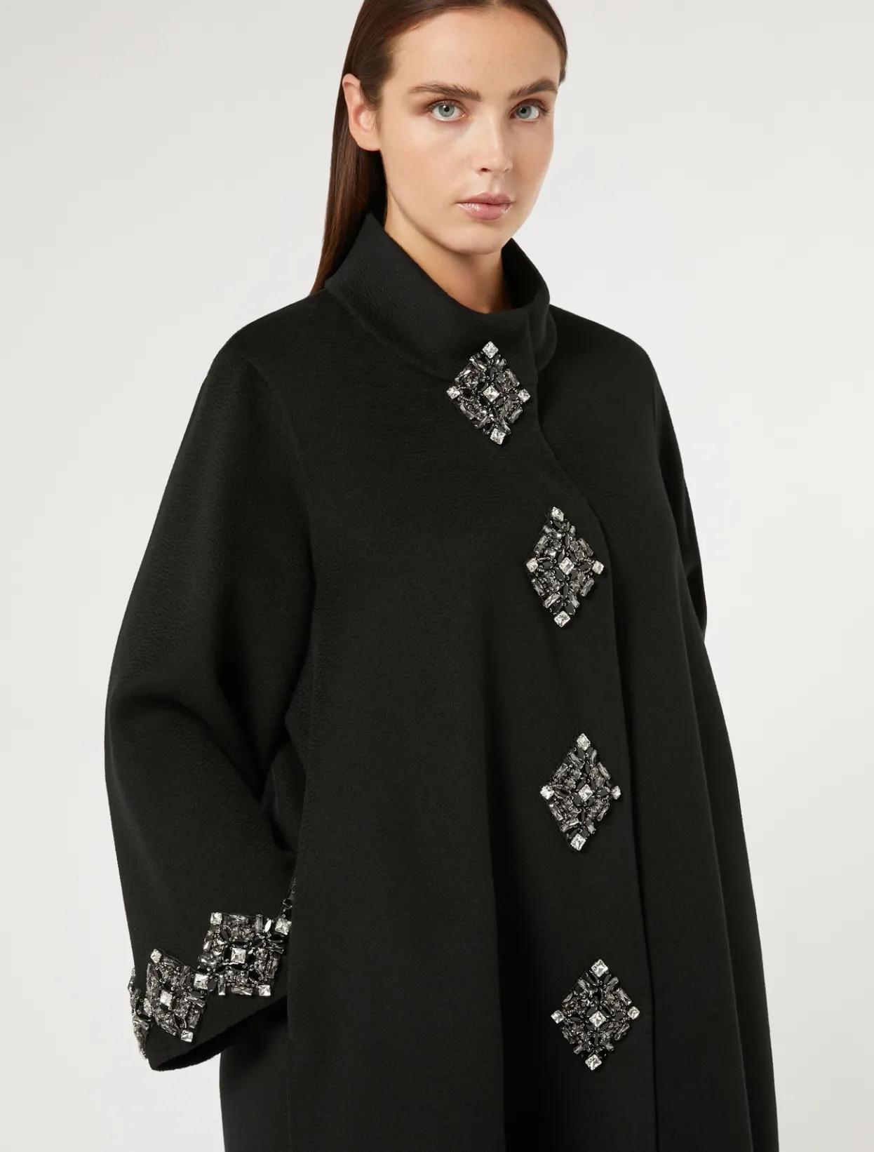 Jackets | Coats | Marina Rinaldi Double-faced wool coat BLACK