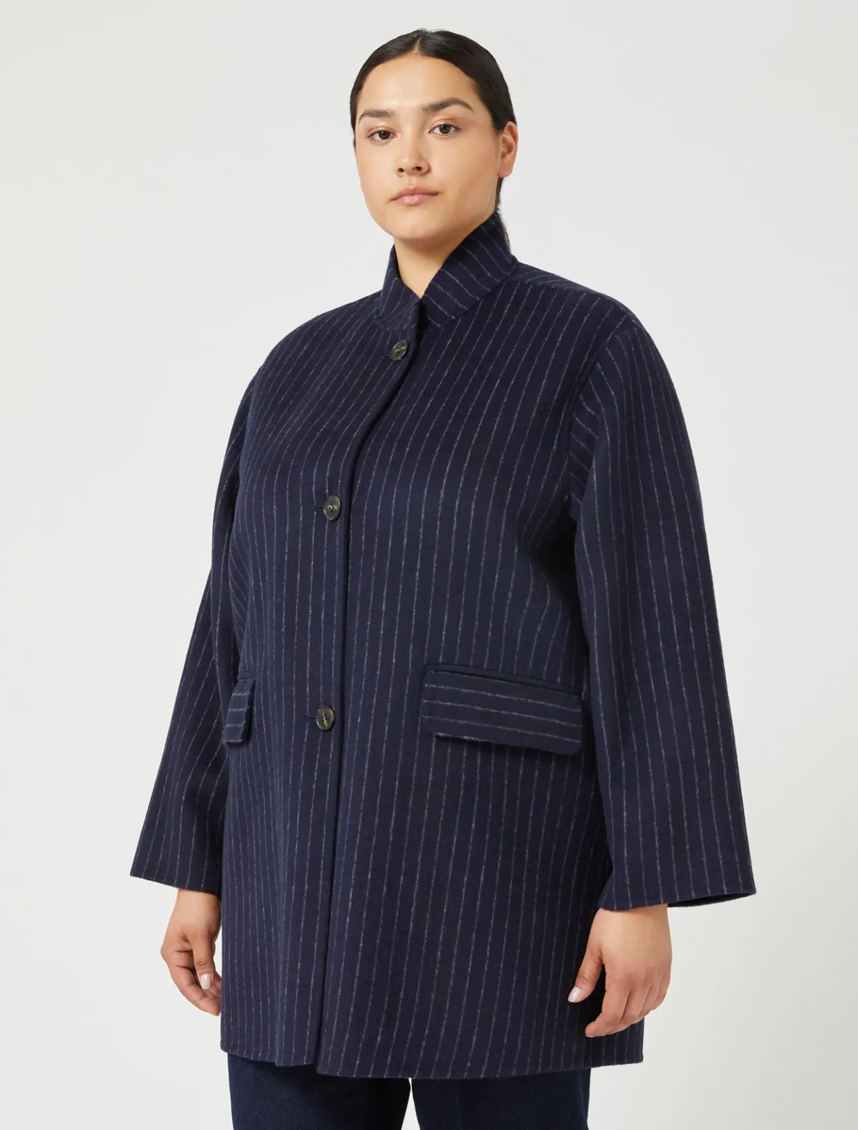 Coats | Coats | Marina Rinaldi Double-faced wool heavy jacket ULTRAMARINE