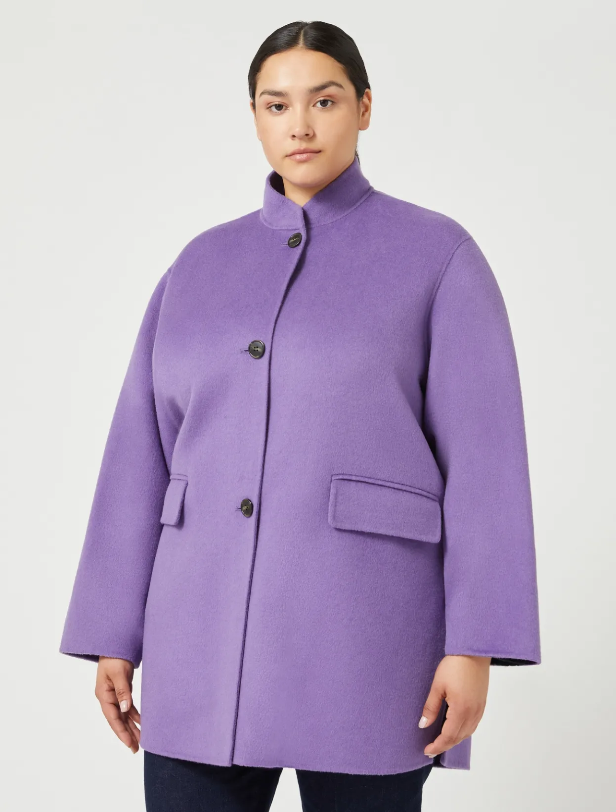 Coats | Coats | Marina Rinaldi Double-faced wool heavy jacket PURPLE