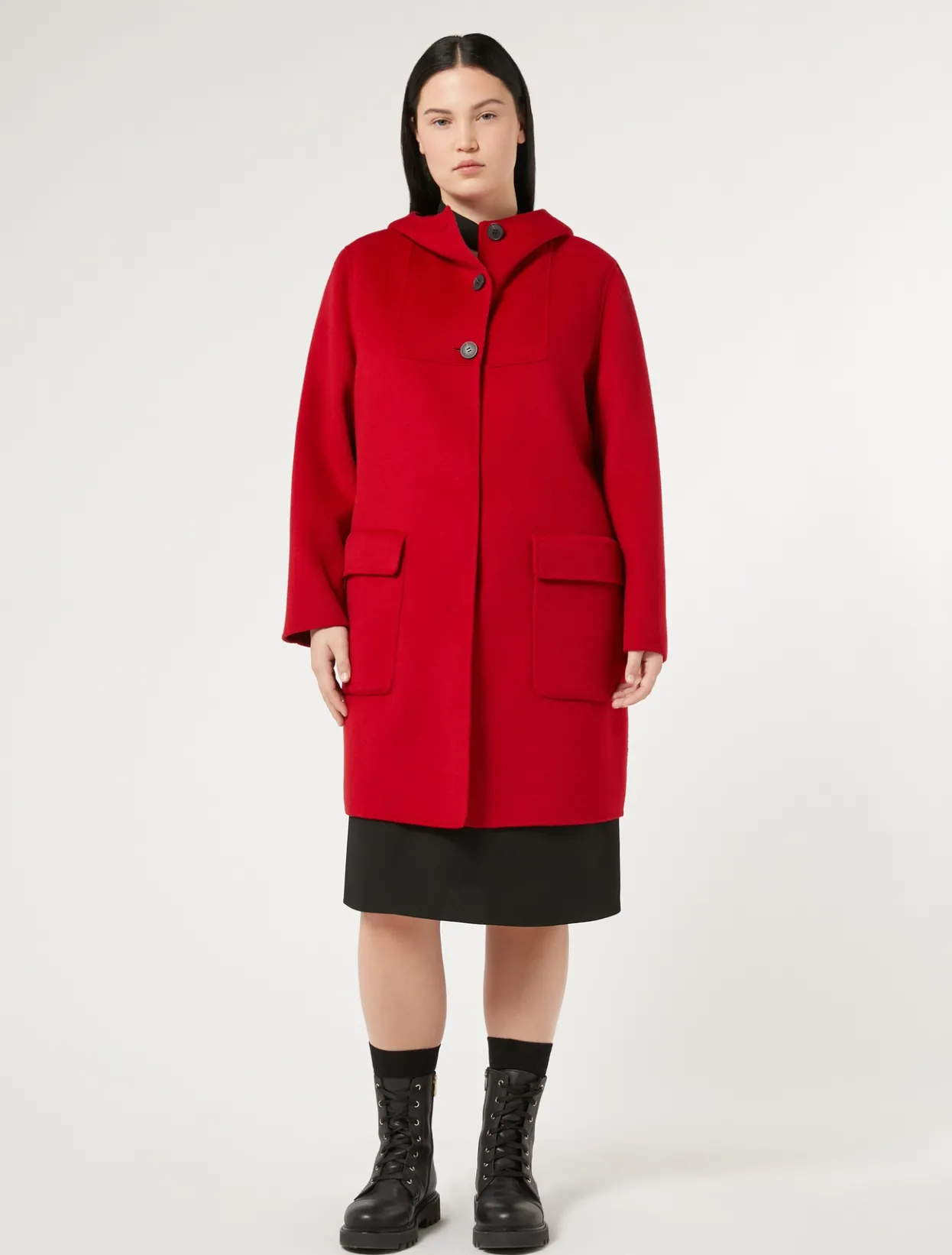 Coats | Coats | Marina Rinaldi Double-faced wool heavy jacket RED