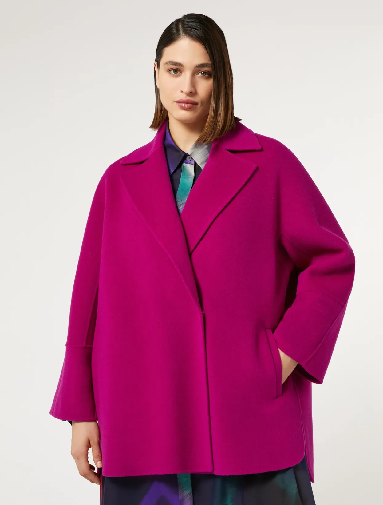 Coats | Coats | Marina Rinaldi Double-faced wool heavy jacket CYCLAMEN