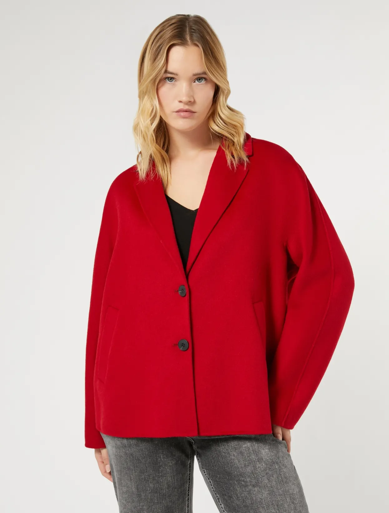 Coats | Coats | Marina Rinaldi Double-faced wool pea coat RED