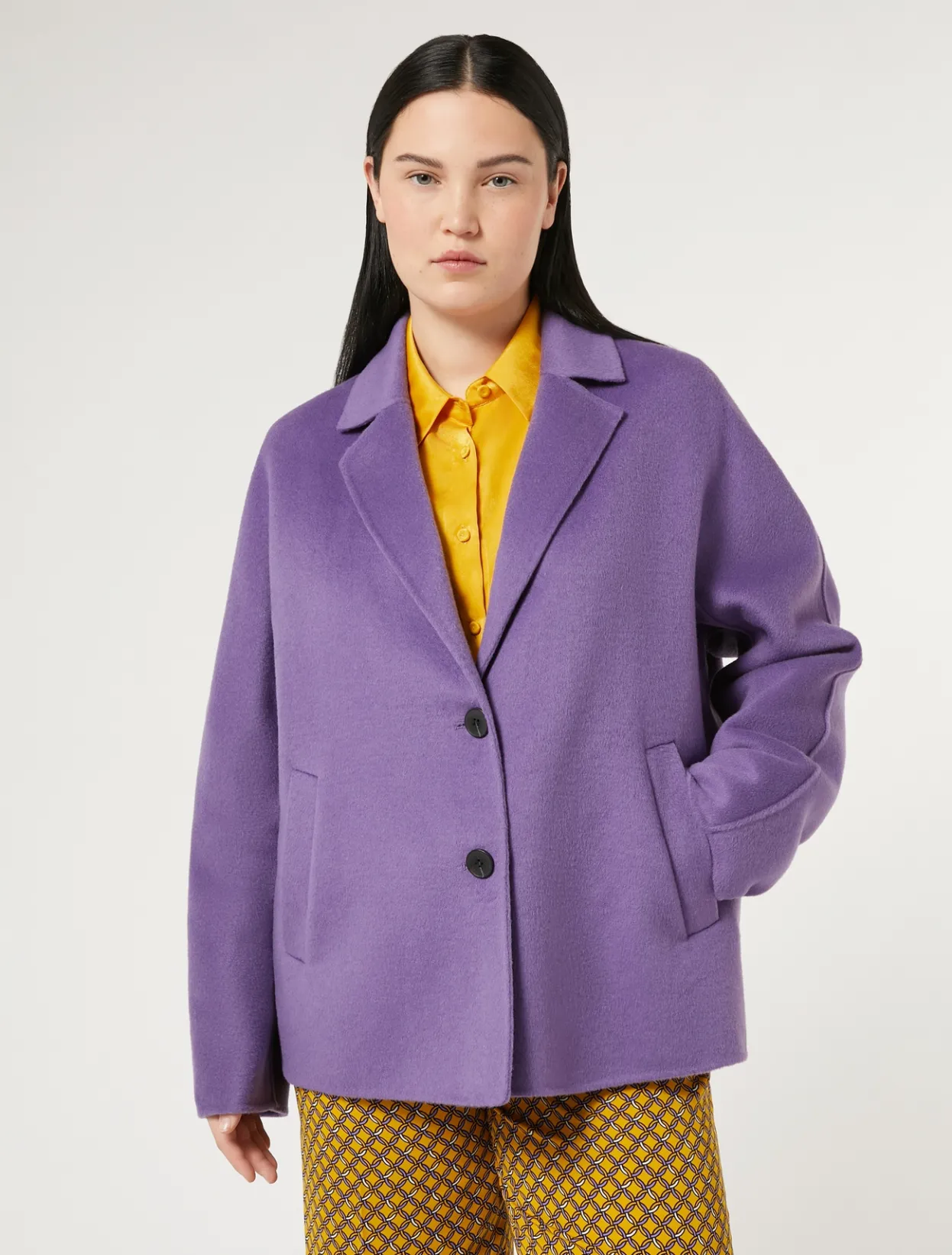 Coats | Coats | Marina Rinaldi Double-faced wool pea coat PURPLE