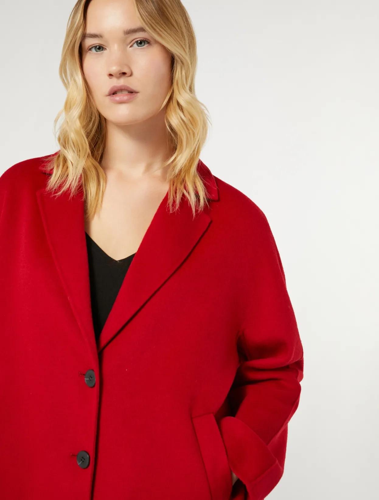 Coats | Coats | Marina Rinaldi Double-faced wool pea coat RED