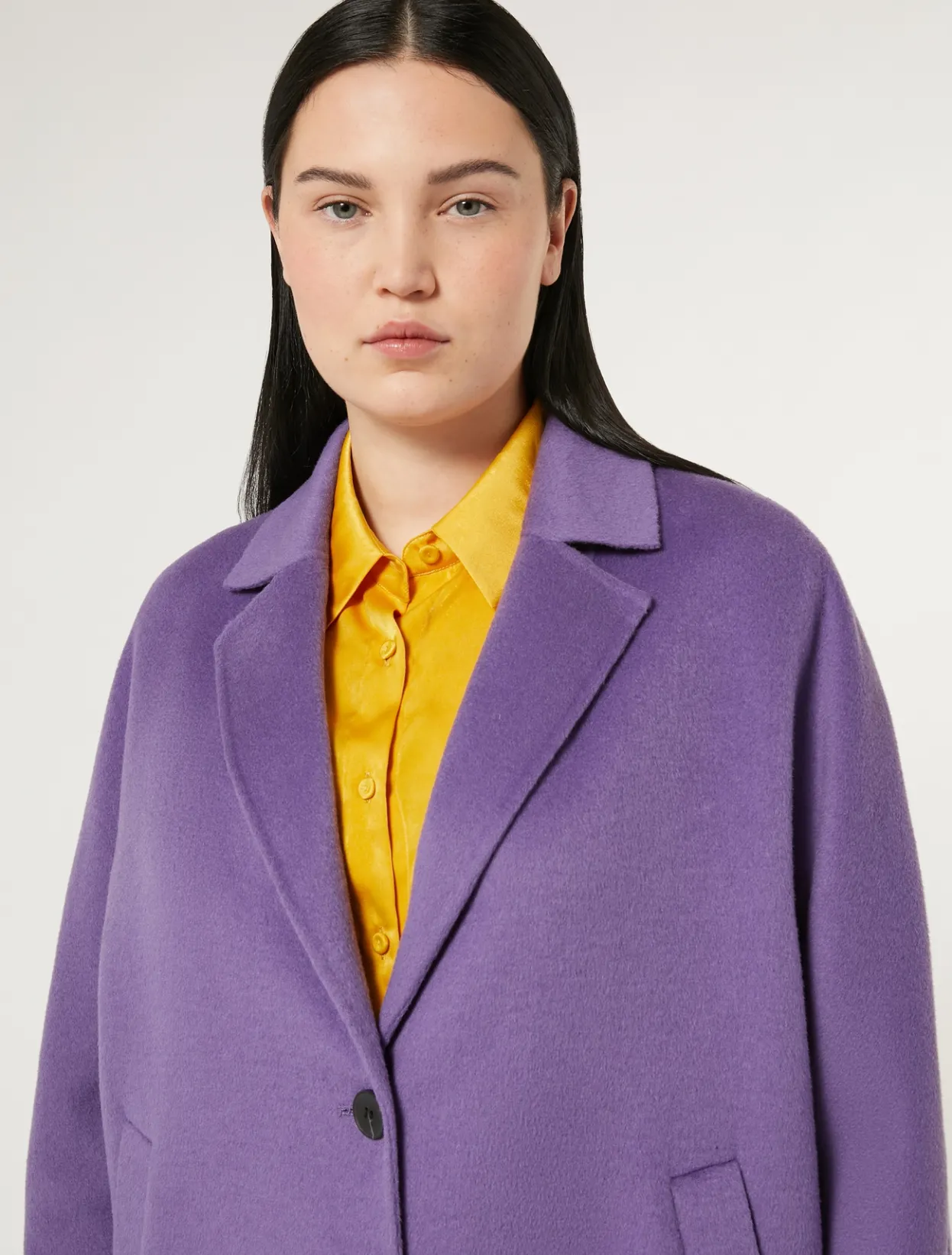 Coats | Coats | Marina Rinaldi Double-faced wool pea coat PURPLE