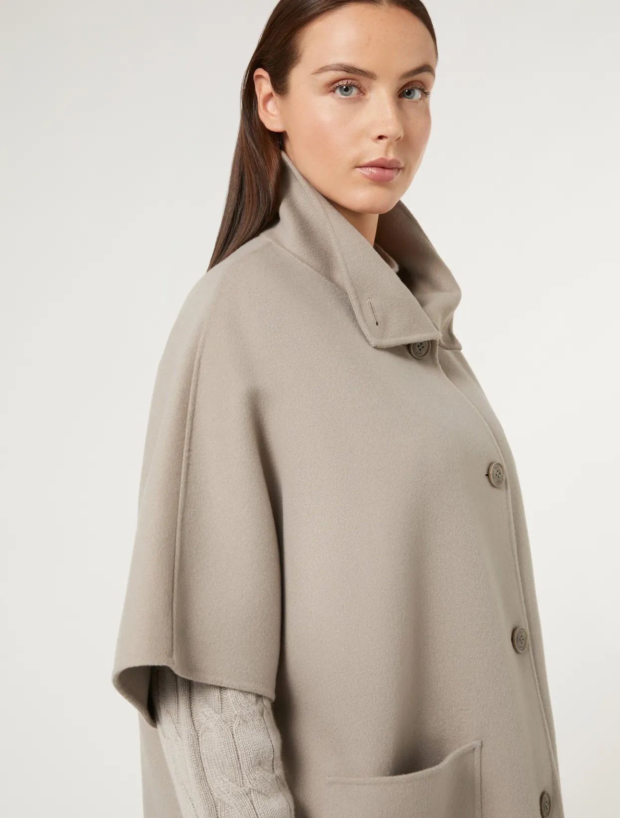 Coats | Coats | Marina Rinaldi Double-faced wool-blend cape TURTLEDOVE