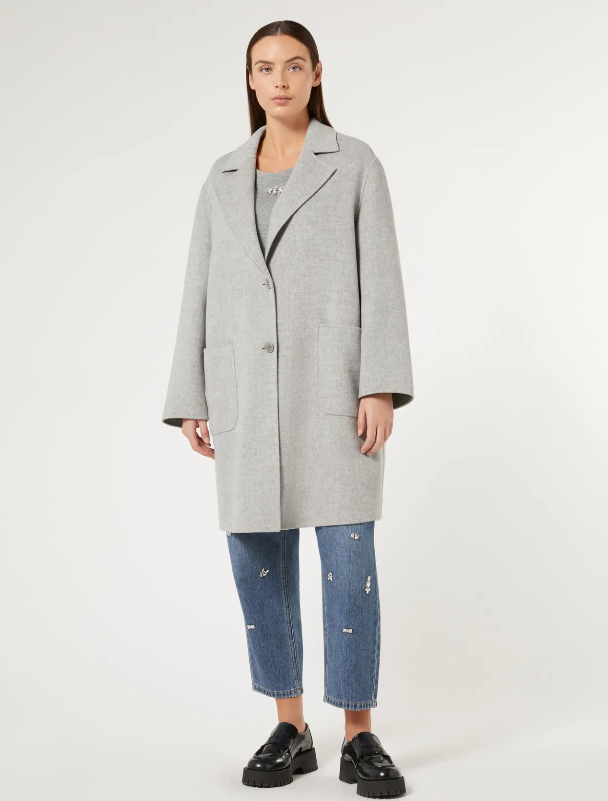 Coats | Coats | Marina Rinaldi Double-faced wool-blend coat MEDIUMGREY