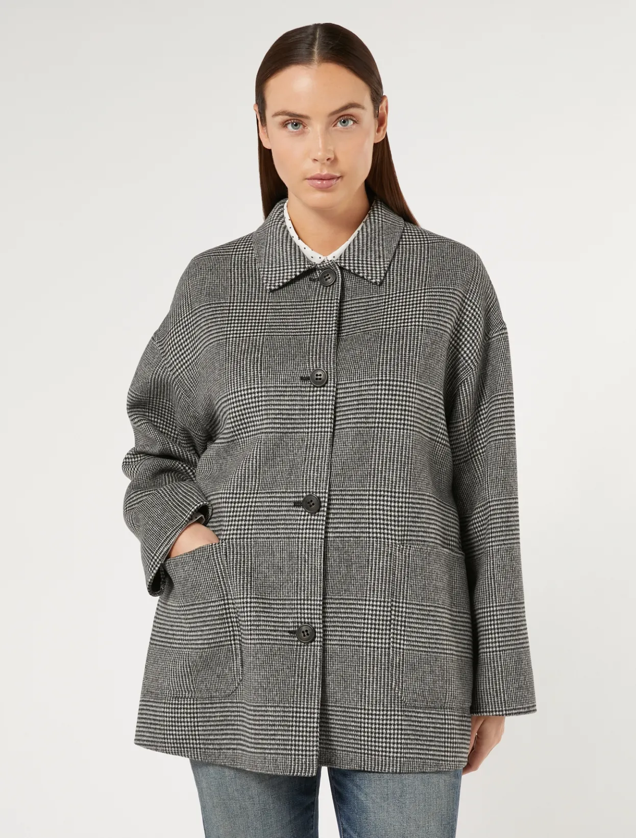 Coats | Coats | Marina Rinaldi Double-faced wool-blend coat BLACK