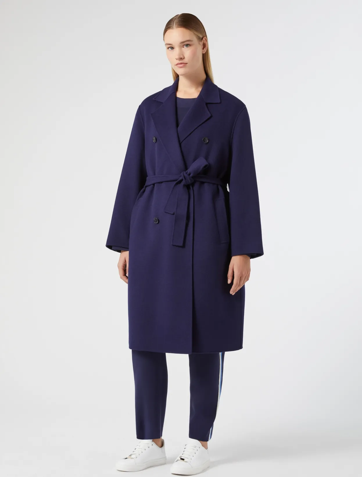 Coats | Coats | Marina Rinaldi Double-faced wool-blend coat NAVY