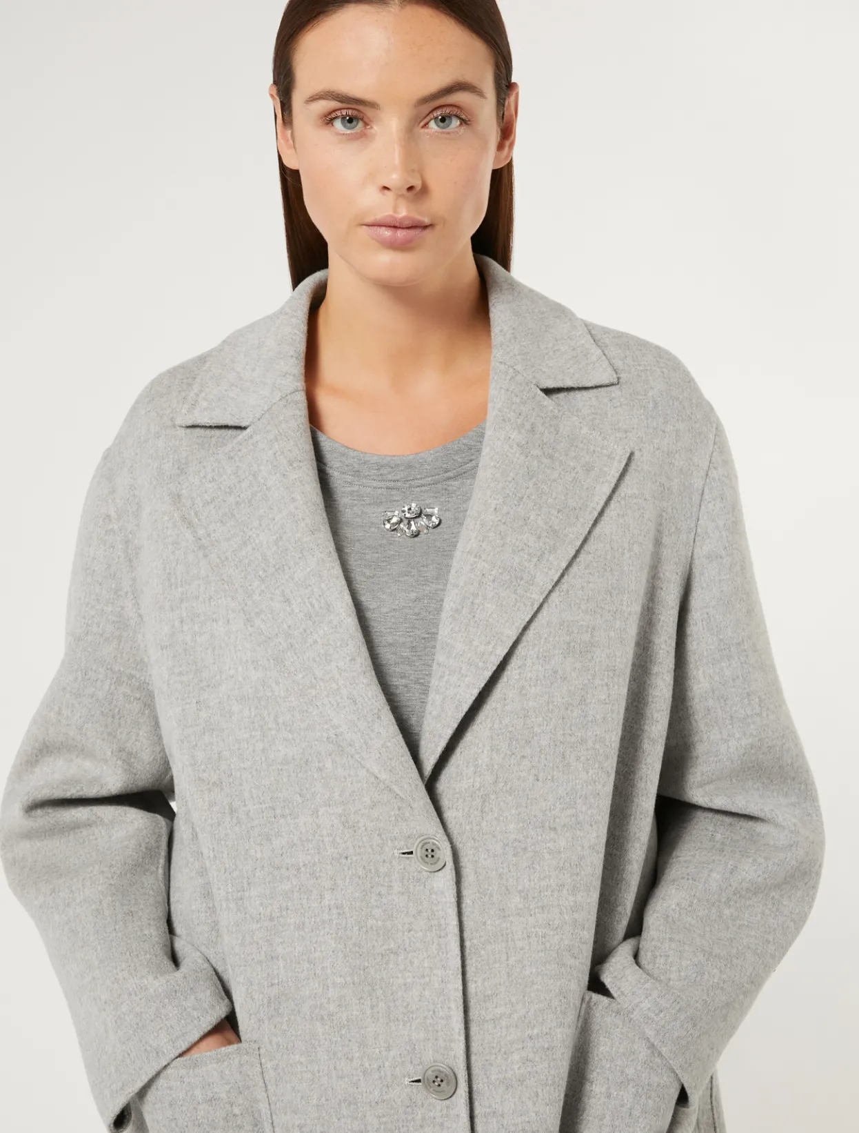 Coats | Coats | Marina Rinaldi Double-faced wool-blend coat MEDIUMGREY