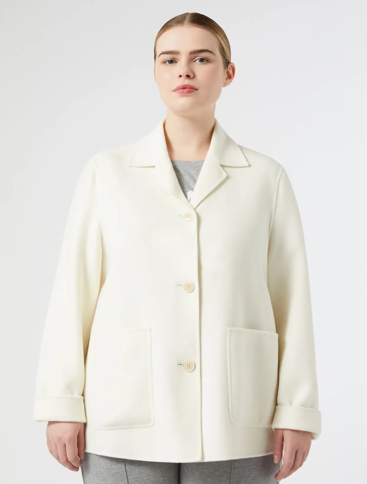 Coats | Coats | Marina Rinaldi Double-faced wool-blend jacket IVORY