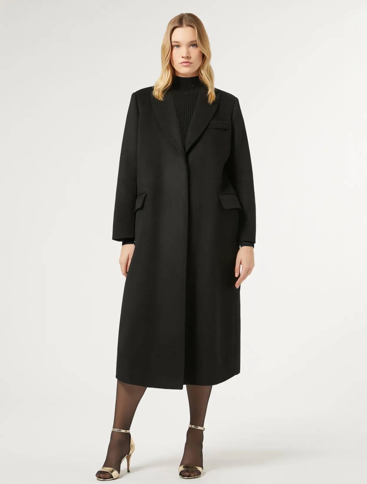 Coats | Coats | Marina Rinaldi Double-sided wool coat BLACK