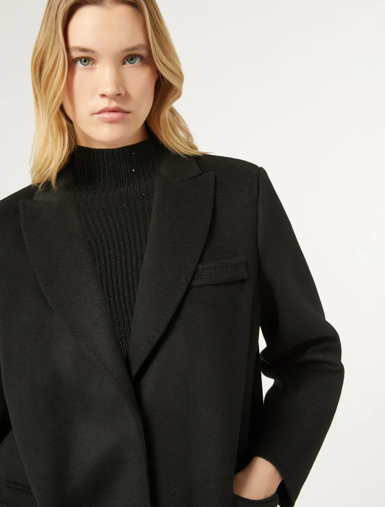 Coats | Coats | Marina Rinaldi Double-sided wool coat BLACK