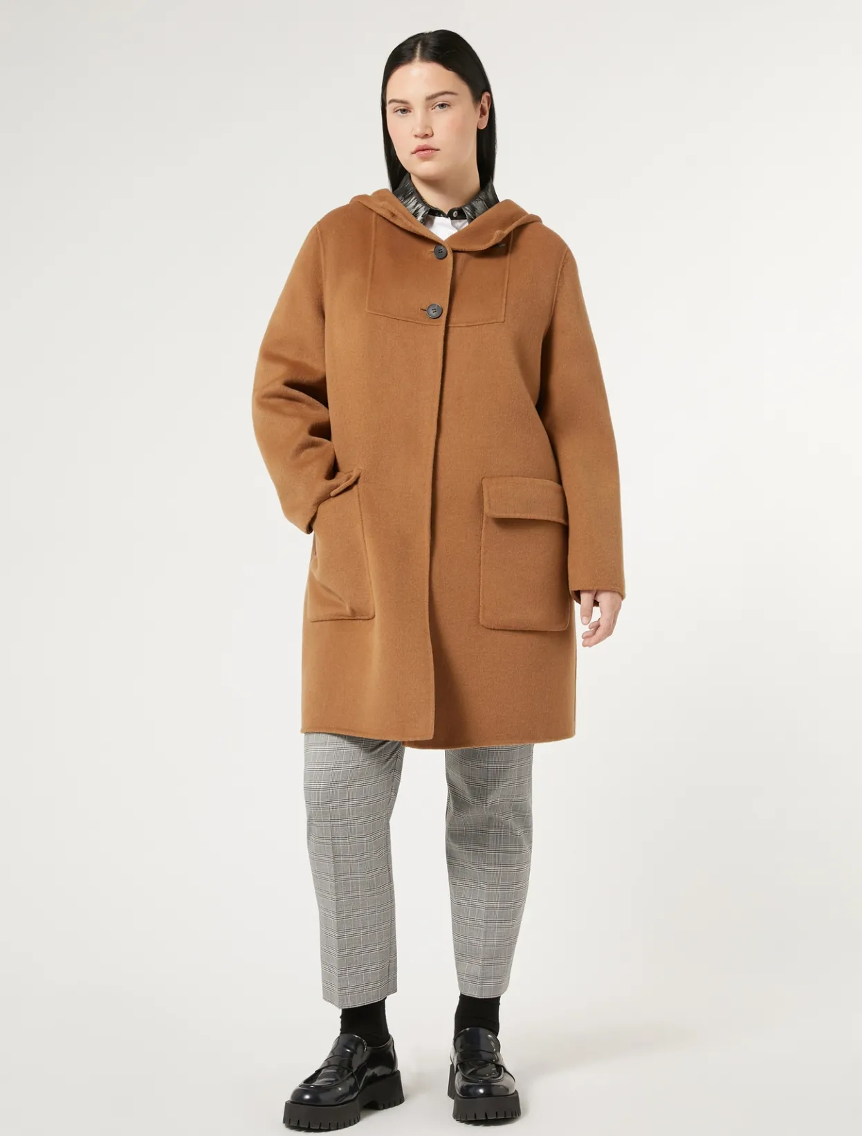 Coats | Coats | Marina Rinaldi Double-sided wool jacket BISCUIT