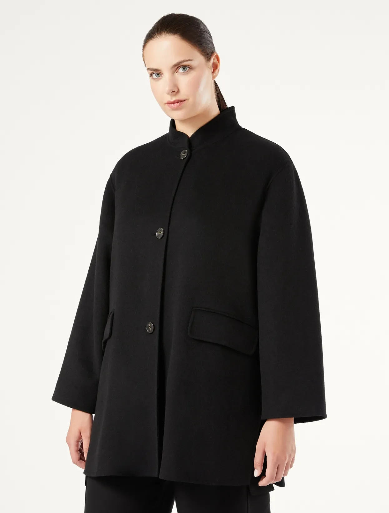 Coats | Coats | Marina Rinaldi Double-sided wool jacket BLACK