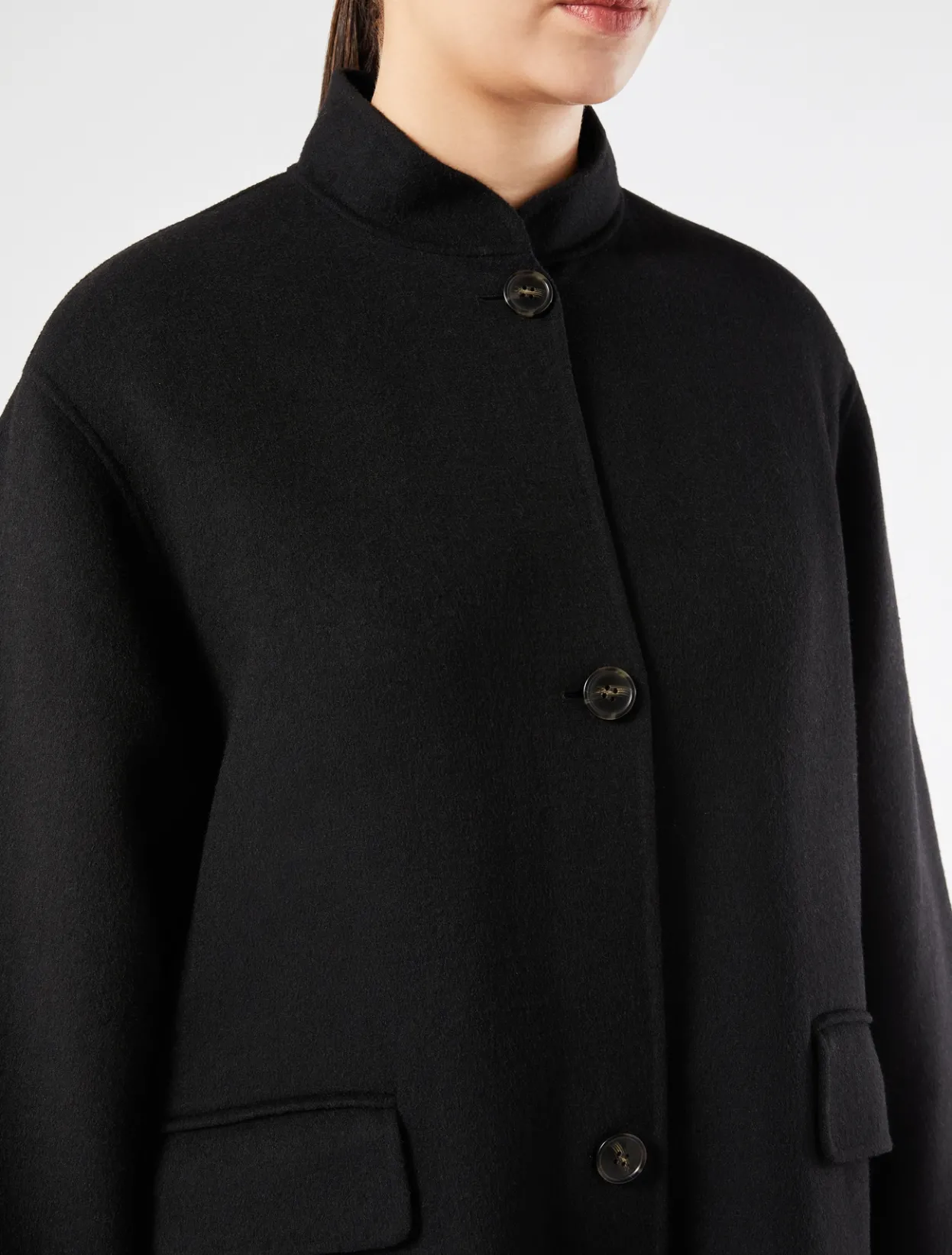 Coats | Coats | Marina Rinaldi Double-sided wool jacket BLACK