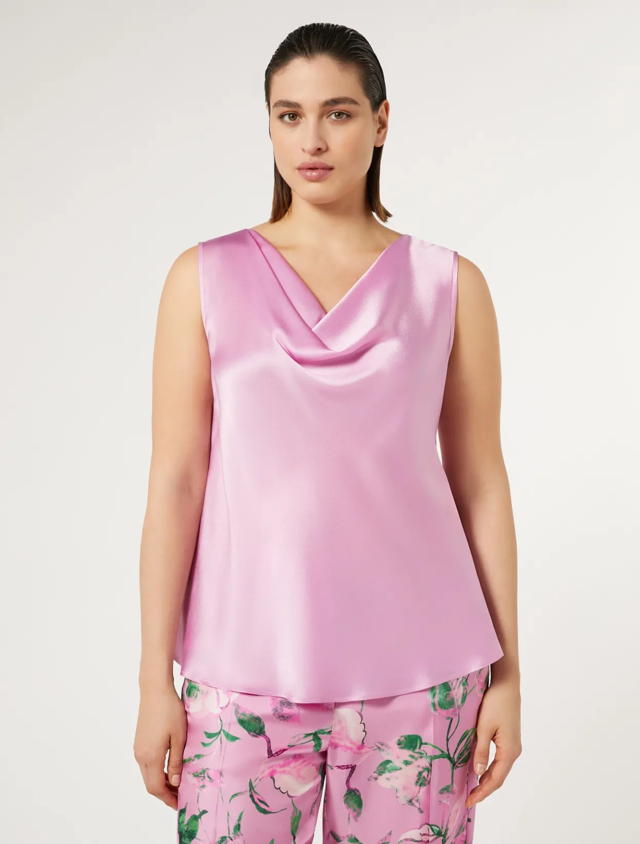 Blouses | Blouses & Shirts | Marina Rinaldi Draped satin top PINK