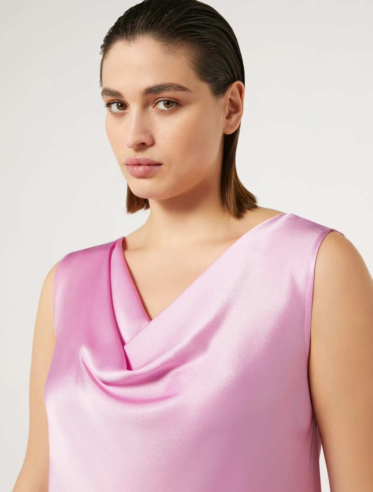 Blouses | Blouses & Shirts | Marina Rinaldi Draped satin top PINK