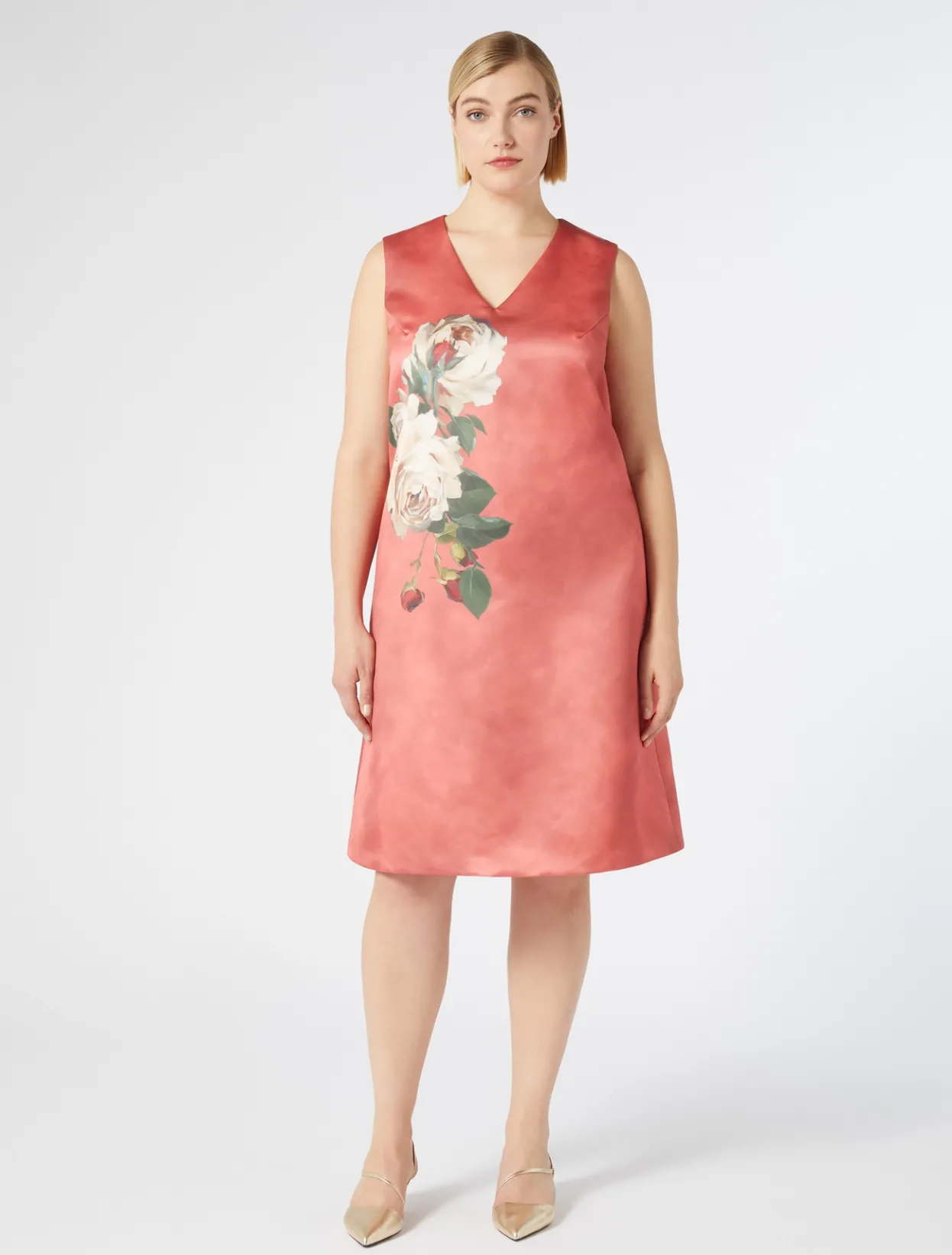 Dresses | Dresses | Marina Rinaldi Duchesse print dress CORAL