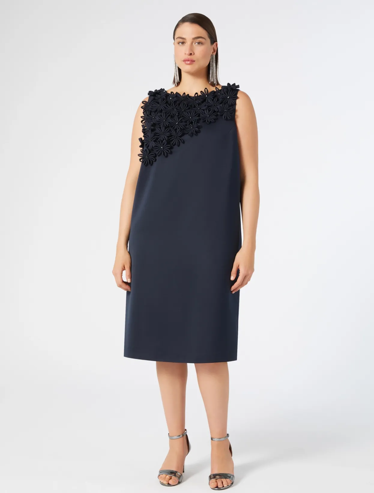 Dresses | Dresses | Marina Rinaldi Embroidered duchesse dress MIDNIGHTBLUE