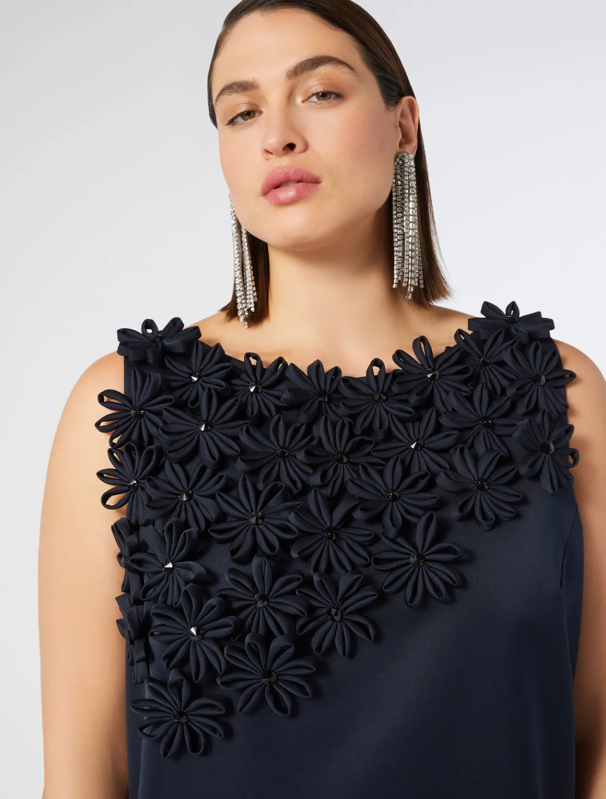 Dresses | Dresses | Marina Rinaldi Embroidered duchesse dress MIDNIGHTBLUE