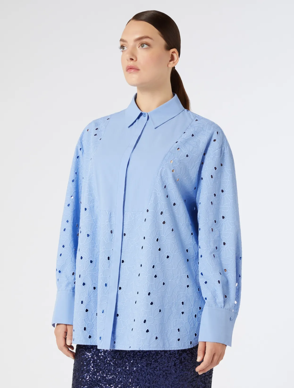 Blouses & Shirts | Blouses & Shirts | Marina Rinaldi Embroidered poplin shirt AVIO