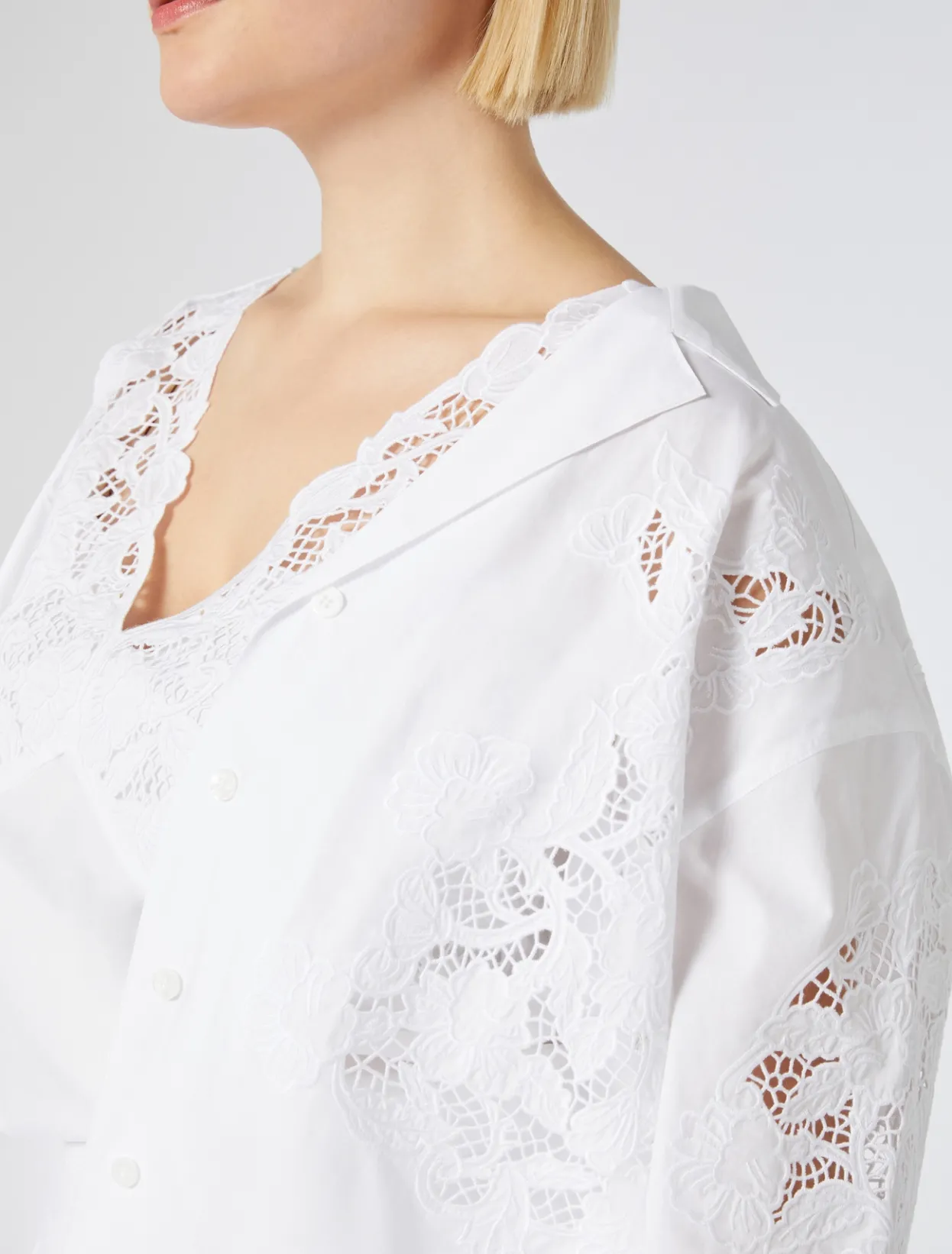 Blouses & Shirts | Blouses & Shirts | Marina Rinaldi Embroidered poplin shirt OPTICALWHITE