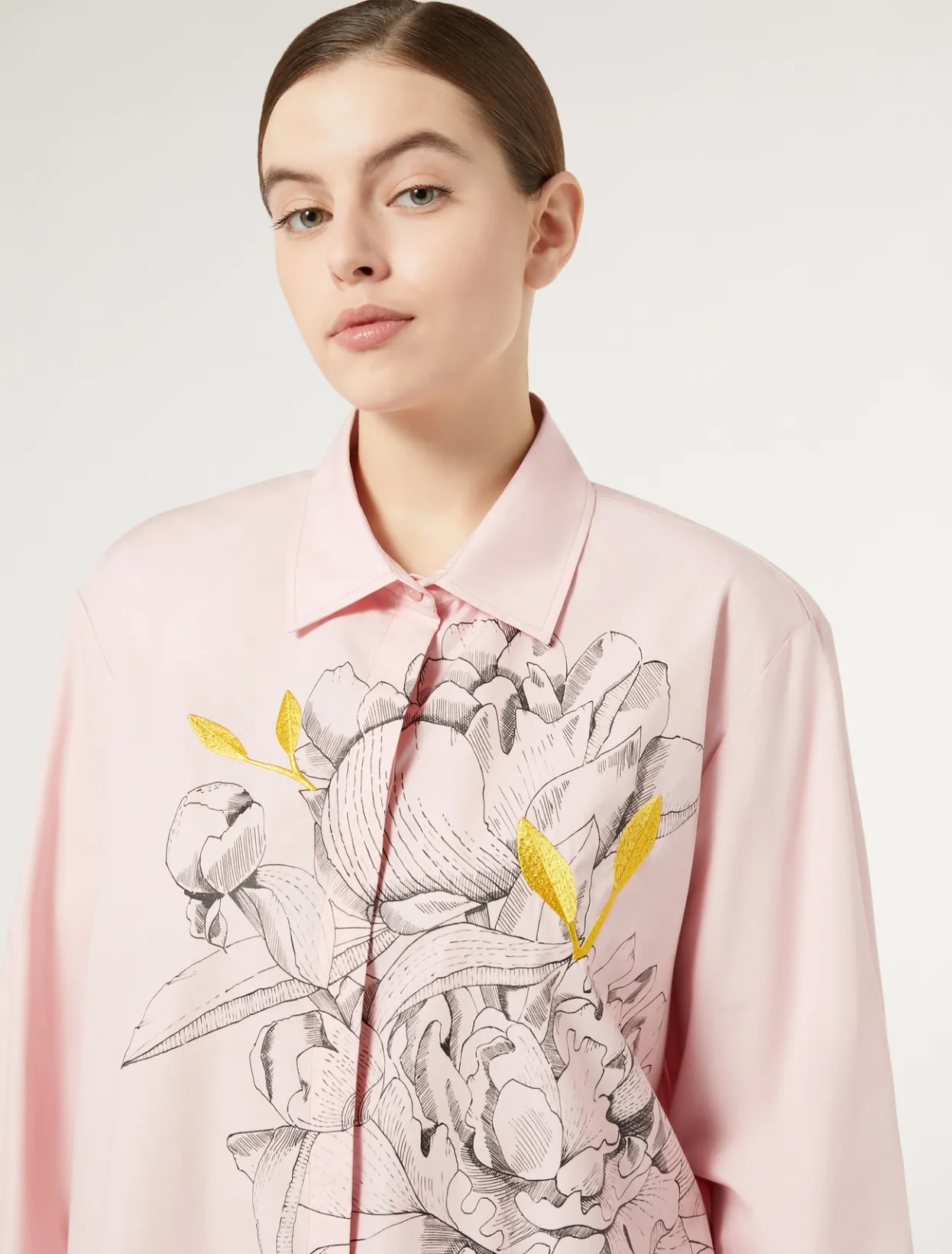 Blouses & Shirts | Blouses & Shirts | Marina Rinaldi Embroidered poplin shirt PINK