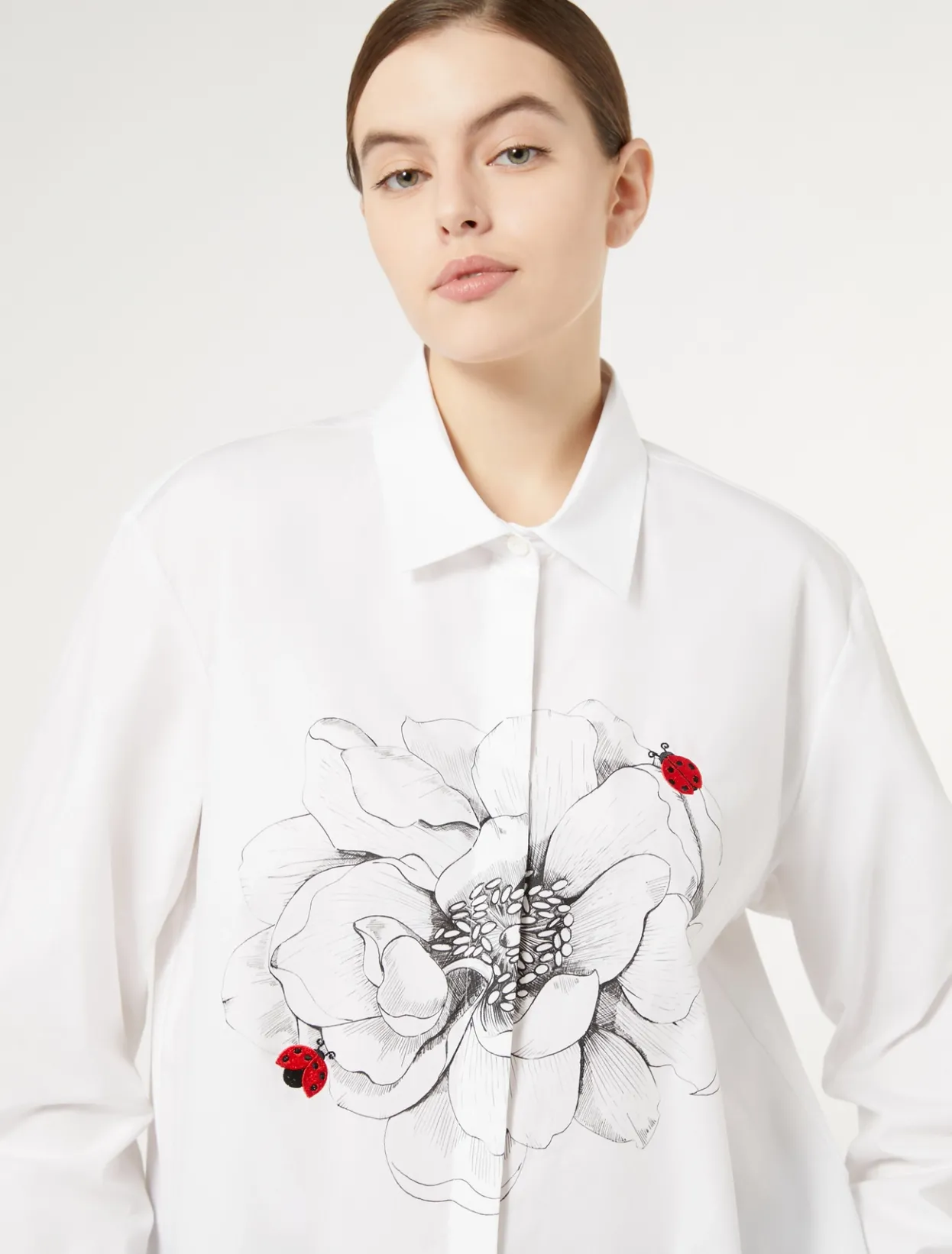 Blouses & Shirts | Blouses & Shirts | Marina Rinaldi Embroidered poplin shirt WHITE