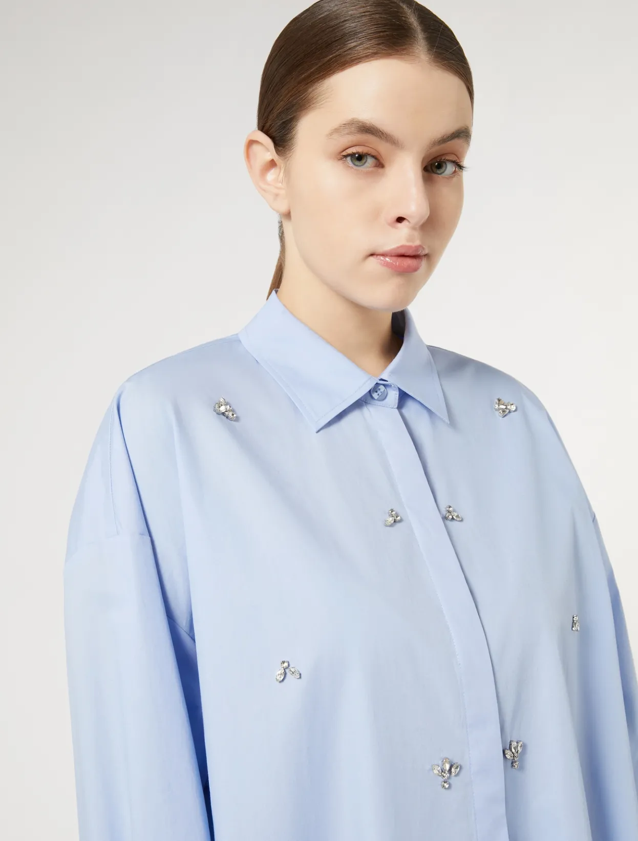 Blouses & Shirts | Blouses & Shirts | Marina Rinaldi Embroidered poplin shirt LIGHTBLUE