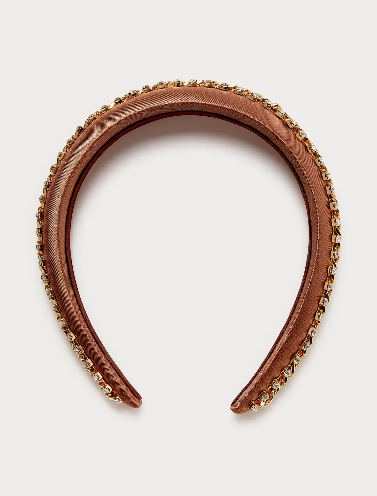 Accessories | Accessories | Marina Rinaldi Embroidered satin headband CAMEL