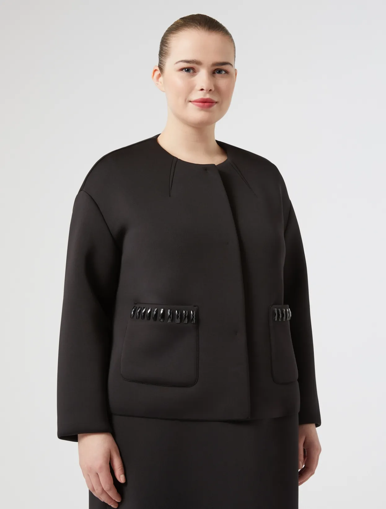 Jacket & Blazers | Jacket & Blazers | Marina Rinaldi Embroidered scuba jacket BLACK