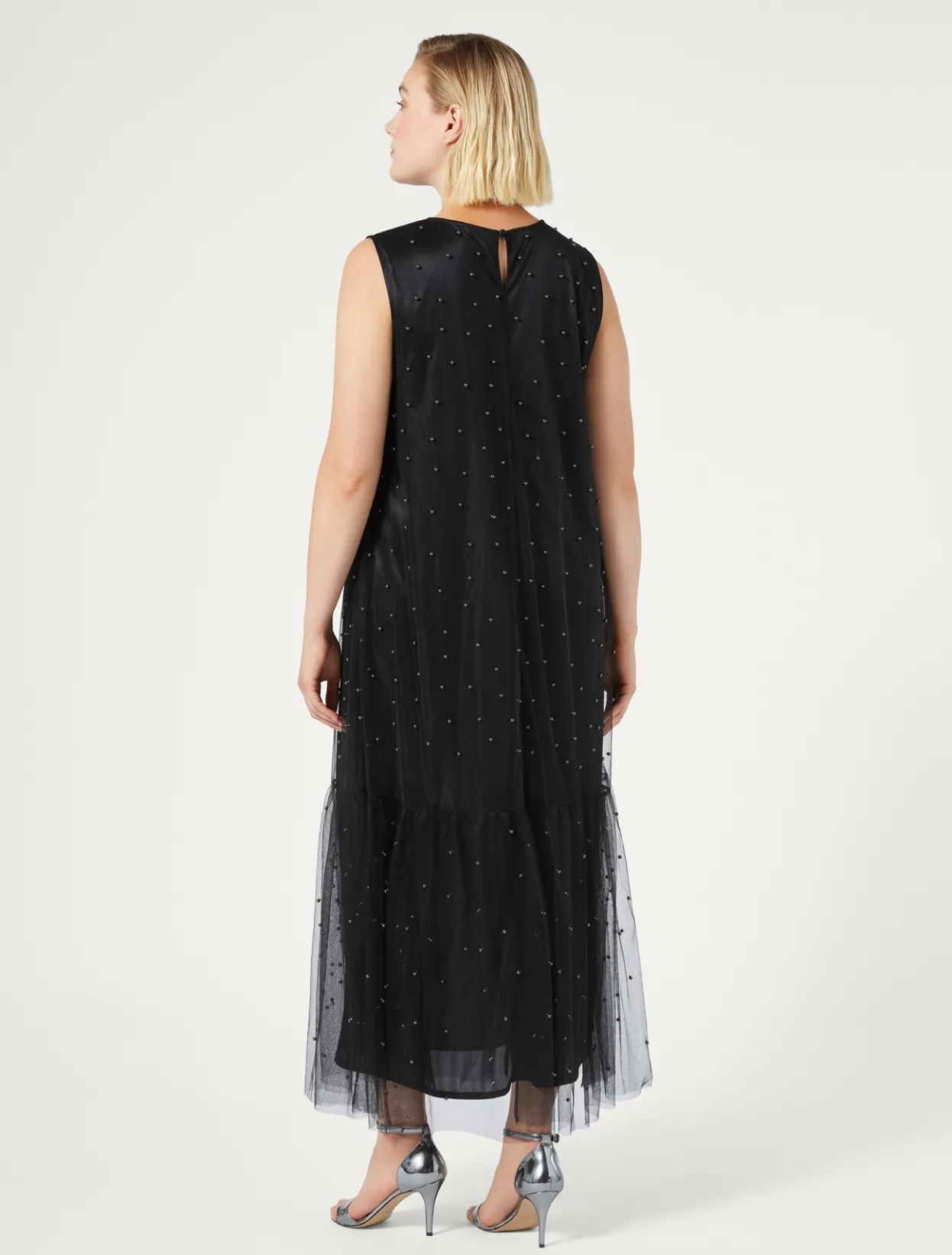 Dresses | Dresses | Marina Rinaldi Embroidered tulle dress BLACK