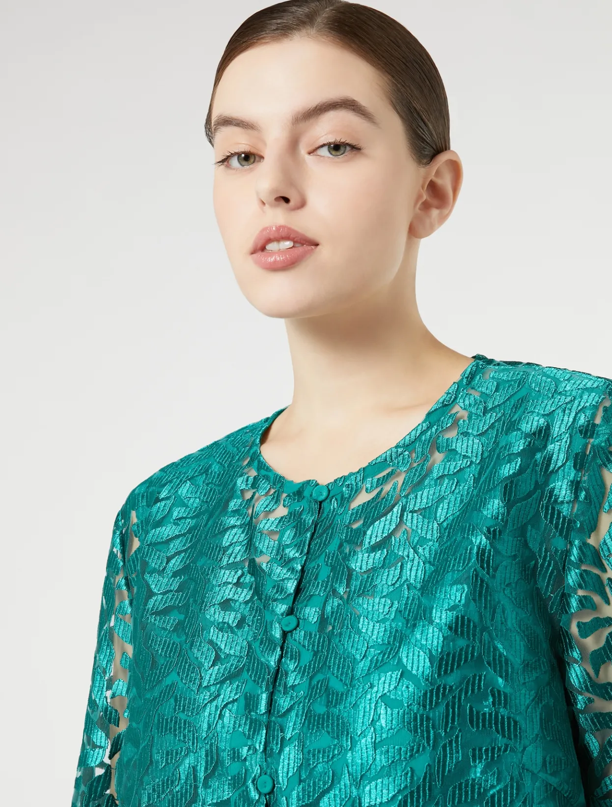 Jackets | Coats | Marina Rinaldi Embroidered tulle jacket JADE