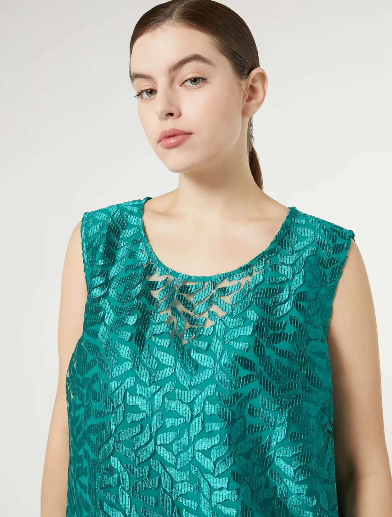 Blouses | Blouses & Shirts | Marina Rinaldi Embroidered tulle top JADE