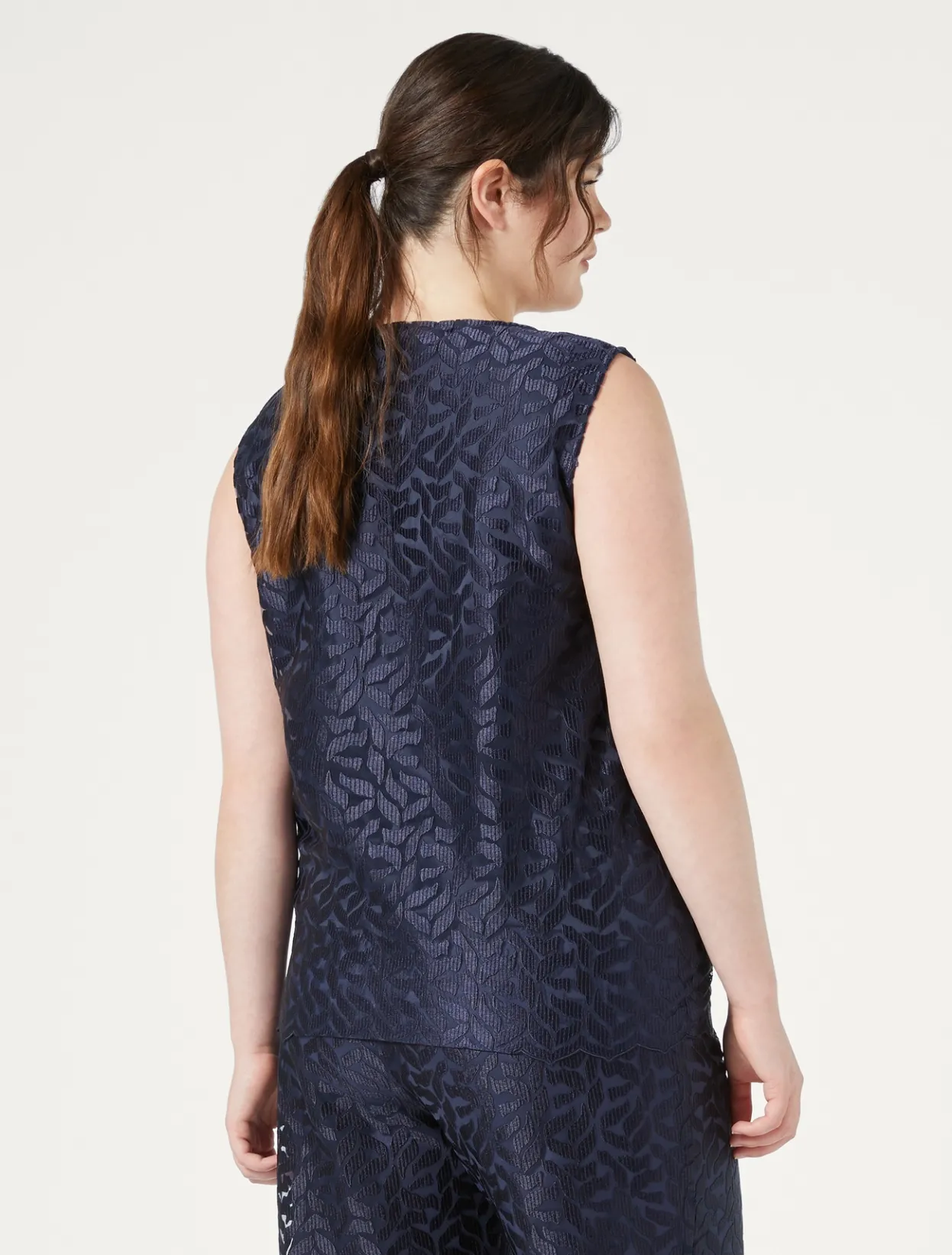 Blouses & Shirts | Blouses | Marina Rinaldi Embroidered tulle top ULTRAMARINE