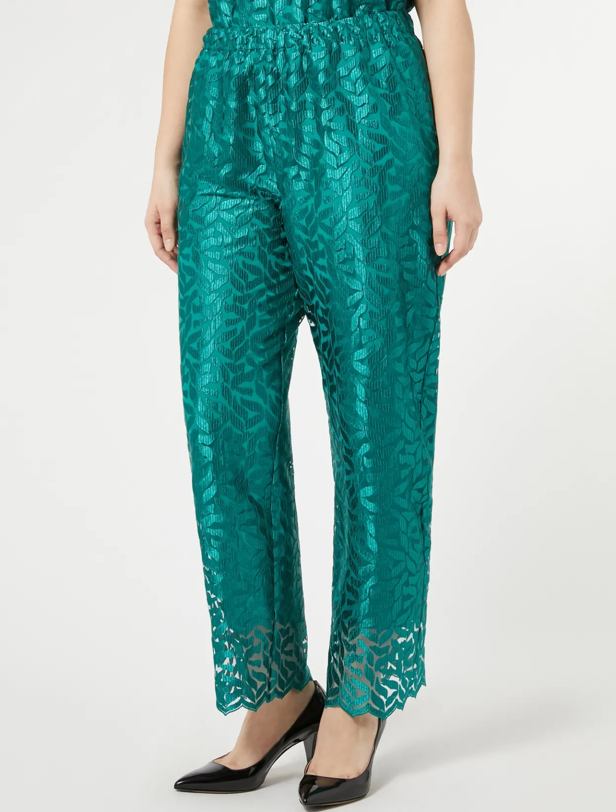 Trousers And Skirts | Trousers & Jeans | Marina Rinaldi Embroidered tulle trousers JADE