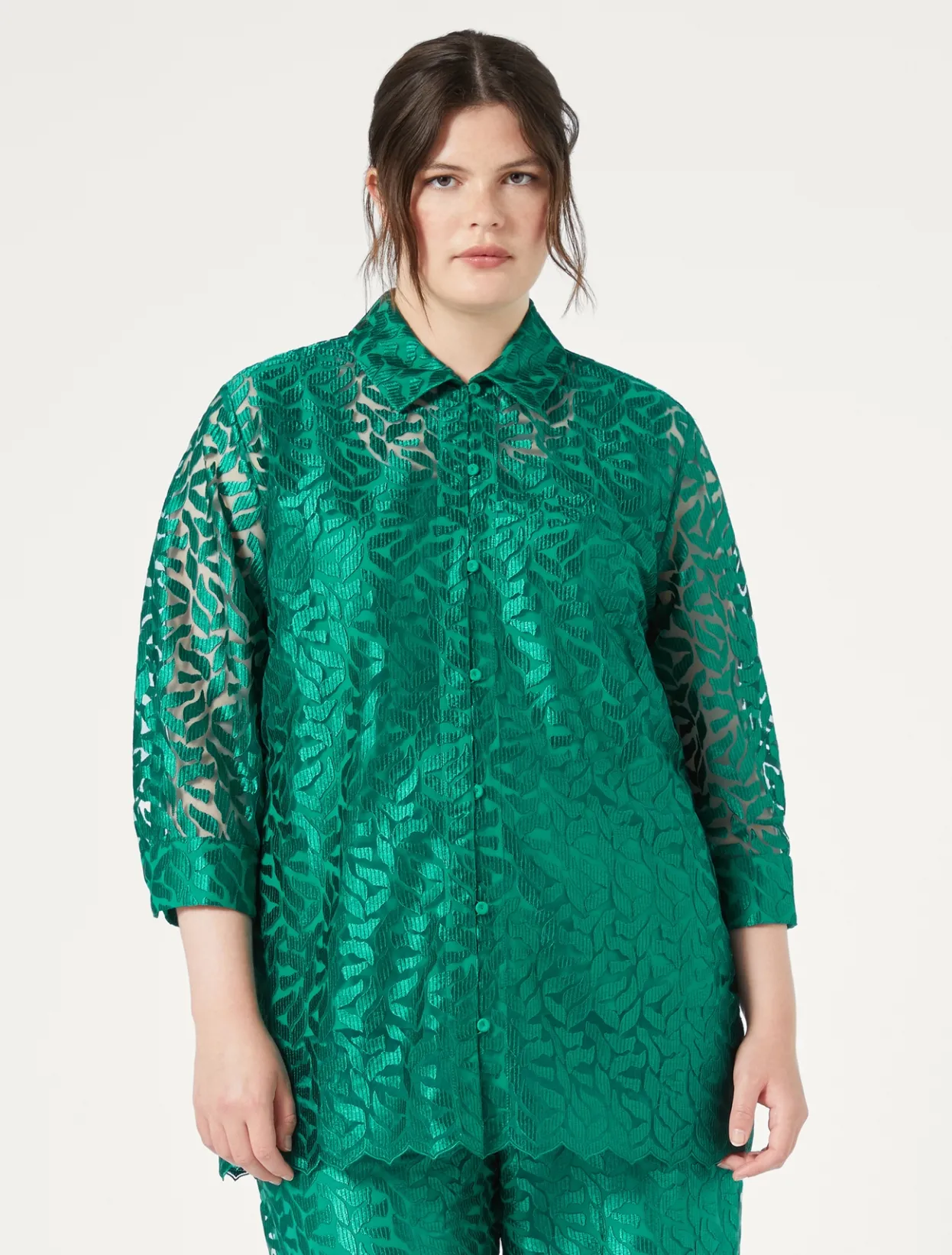 Blouses | Blouses & Shirts | Marina Rinaldi Embroidered tulle tunic JADE