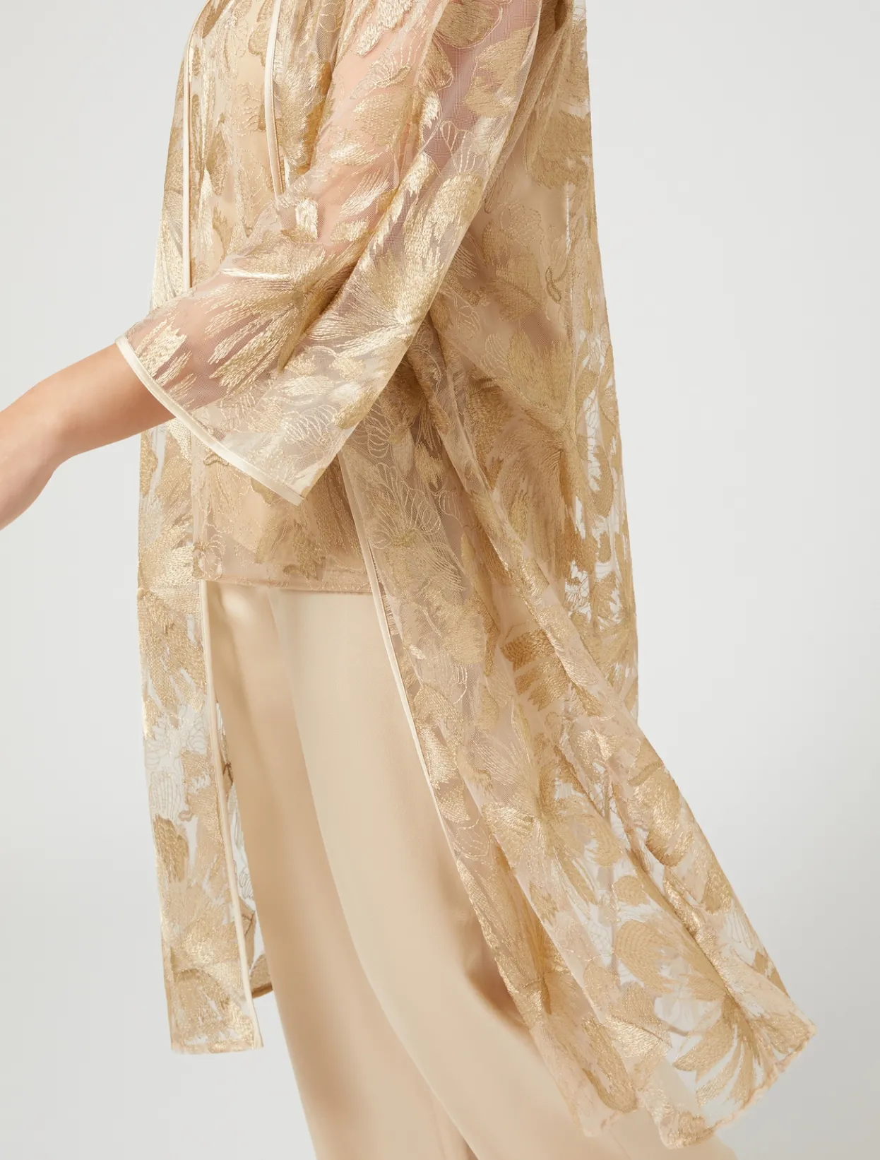 Blouses | Blouses & Shirts | Marina Rinaldi Embroidered tulle tunic LIGHTGOLD